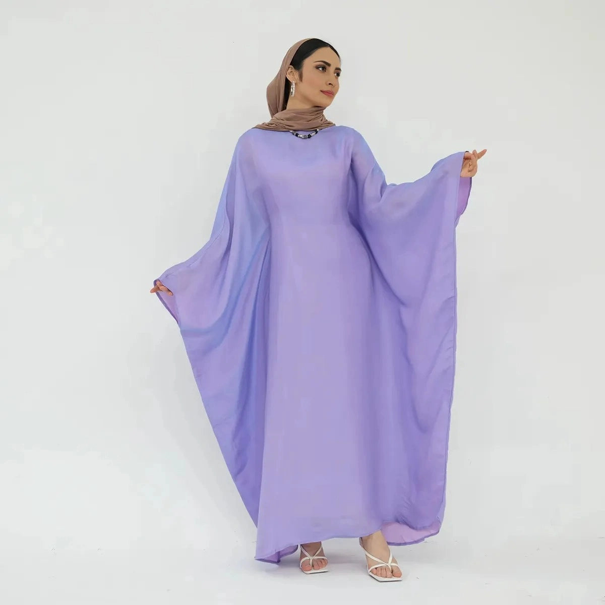 20 Color Options Sparkling Women's Abaya Dress - Elegant Muslim Prayer Dress for Ramadan, Eid & Special Occasions