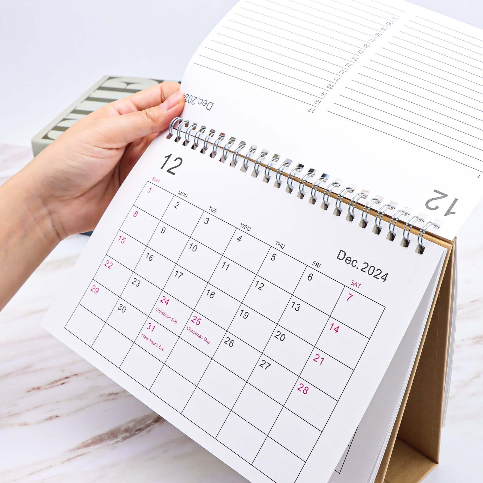 2025 Standing Desk Calendar - Wirebound Monthly Planner from Sep 2024 to Dec 2025 - Simple Design for Office, Home & School Use - Perfect for Productivity & Organization