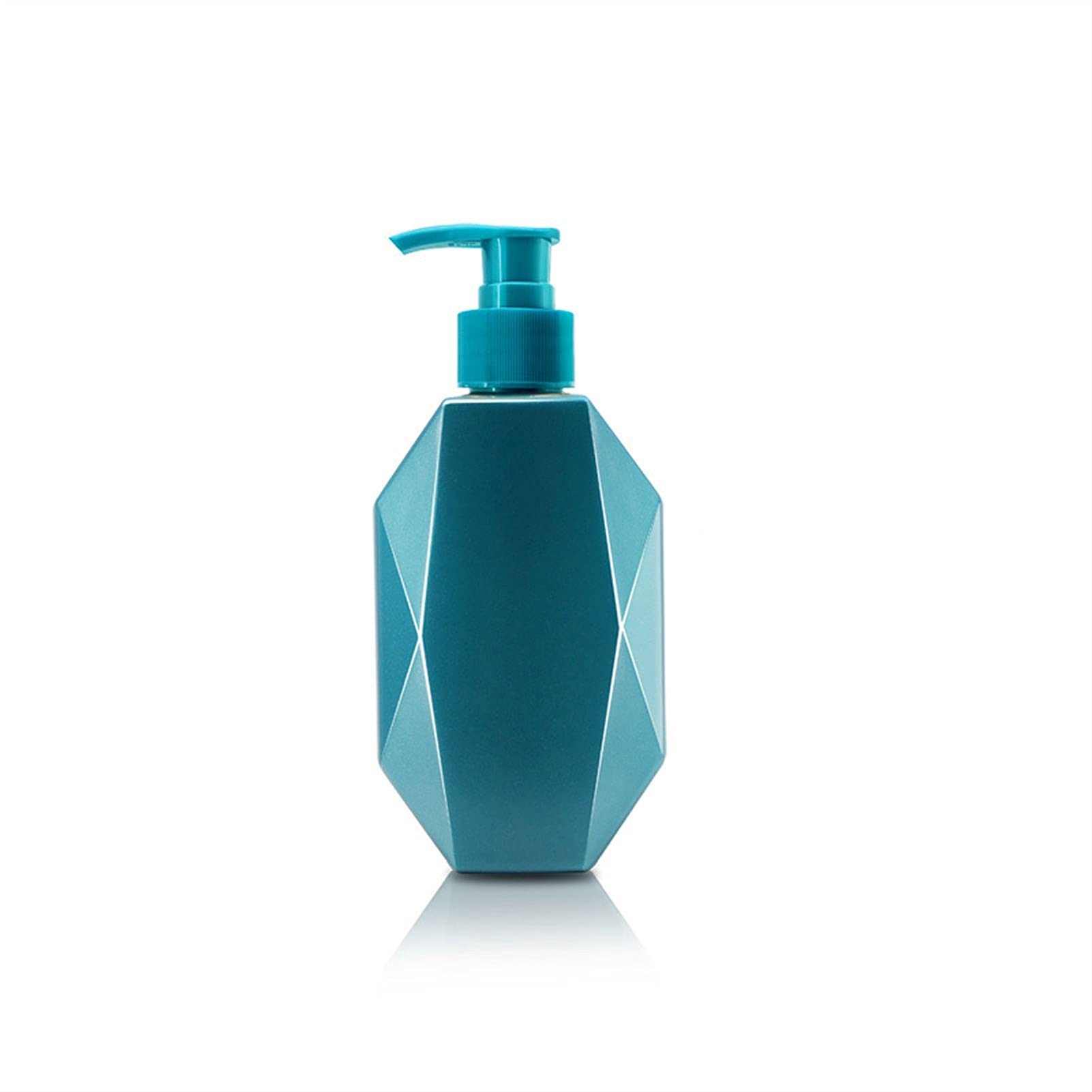 Creative Geometric Soap Dispenser - 300ml Refillable Portable Shampoo & Shower Gel Bottle for Bathroom & Travel - Blue Hand Soap Dispenser with Easy Press Design - Perfect for Home, Hotel, and Gym Use