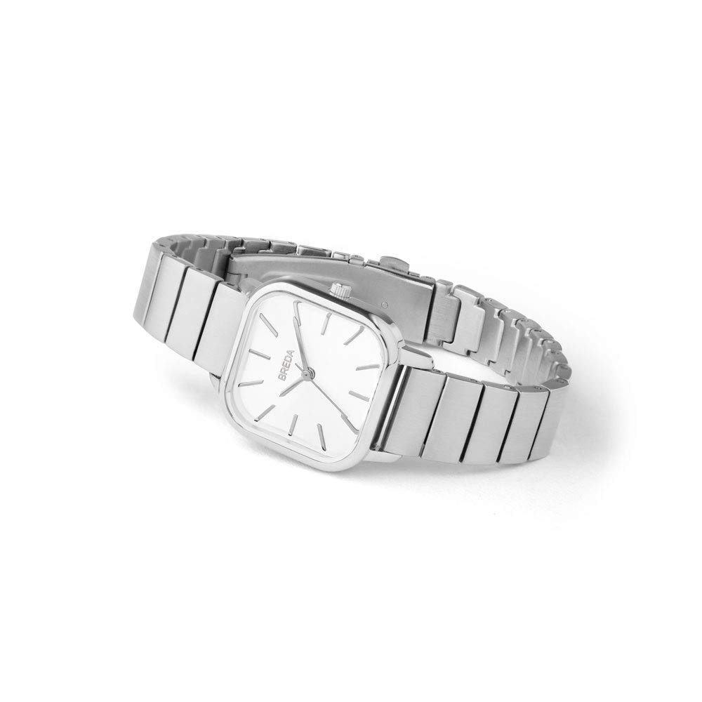 Breda Esther 1735 Square Wrist Watch for Women - 26mm Stainless Steel Bracelet, Minimalist Fashion Watch - Perfect for Office, Casual Wear & Everyday Use
