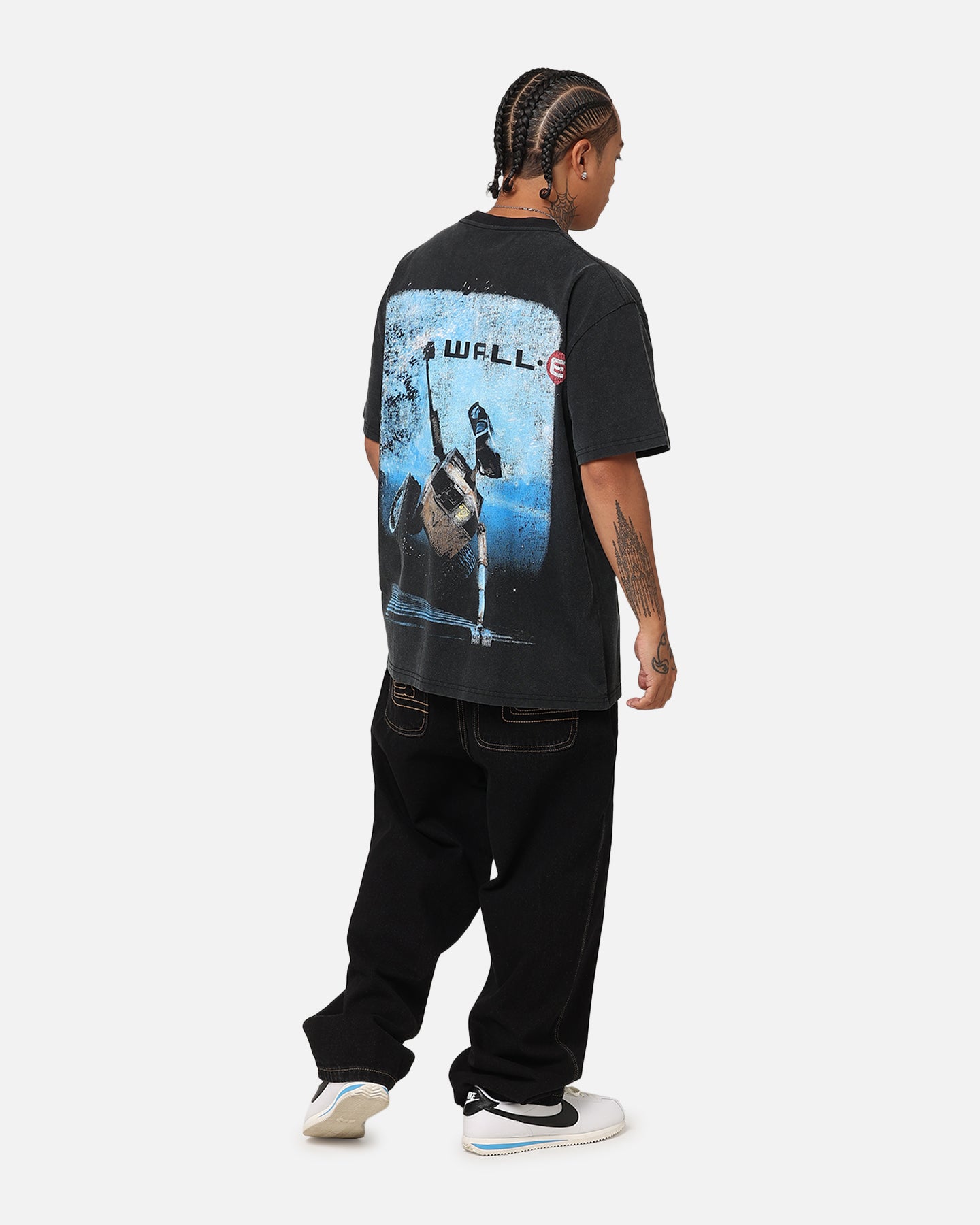Vintage Black Wall.E Heavy T-Shirt - American Thrift X Pixar Collaboration | Perfect for Cosplay, Movie Nights & Disney Fans