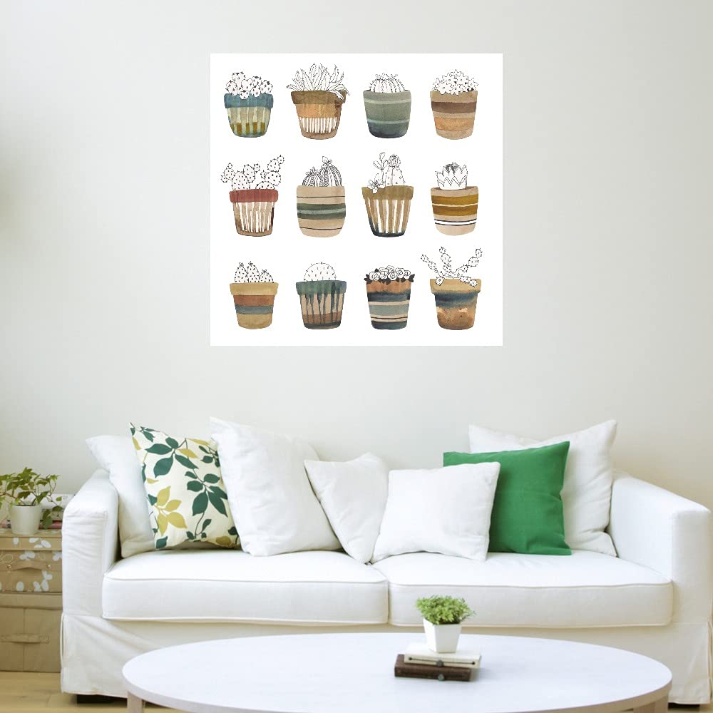 Premium Fine Art Canvas Cactus Collective Wall Decor by Sandra Jacobs - 48x48 Inches - Ready to Hang - Perfect for Living Room, Bedroom, Office & More - Adds Vibrant Southwestern Style to Any Space
