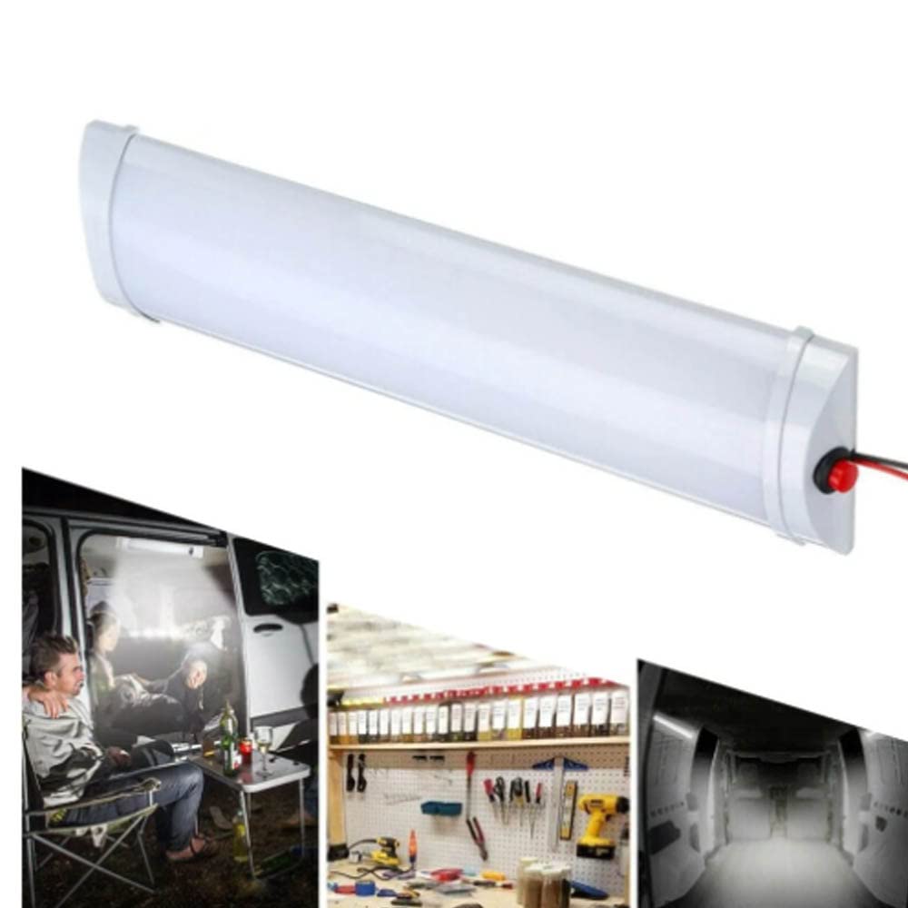 Wai Danie 12W 72 LED White Interior Light Bar with Switch - Universal Van, Truck, RV, Camper & Boat Ceiling Lighting for Indoor Use | Perfect for Night Driving, Camping & Marine Applications