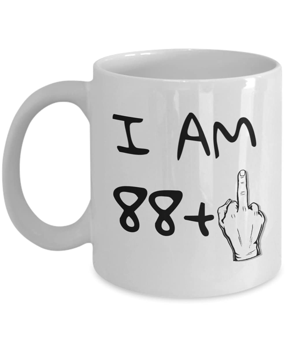 Zapbest 89th Birthday Coffee Mug - 11oz White Porcelain Funny Quote Mug for Grandma & Grandpa | Perfect 88+1 Year Old Gift for Birthdays, Anniversaries & Retirement Celebrations