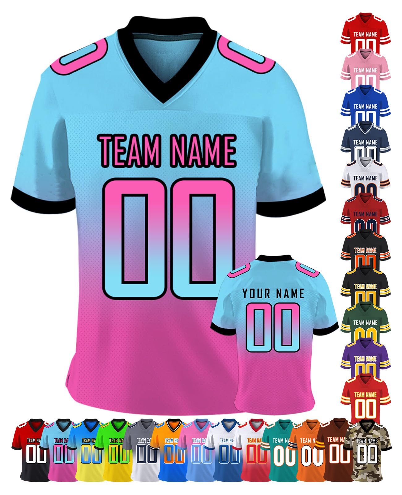 Custom Football Jersey Personalized for Men, Women, Youth & Kids - Custom Name & Team Number - Breathable Sports Uniform for Fans & Players - Perfect for Games, Training & Team Gifts