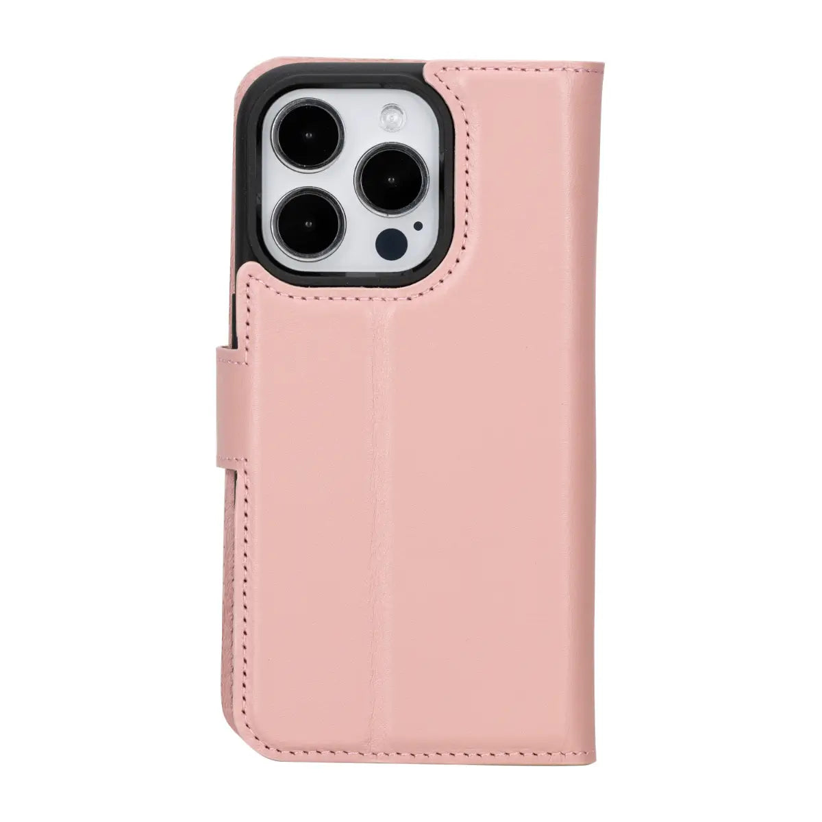 Pink Leather Wallet Case for iPhone 15 Pro - Slim Protective Cover with Card Holder | Perfect for Everyday Use, Travel & Shopping