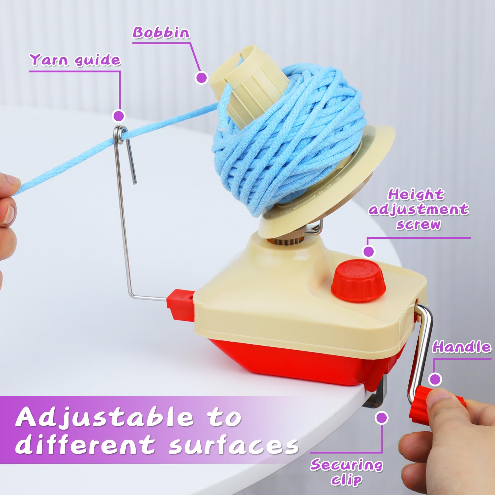 BUTUZE Hand Operated Yarn Ball Winder - Premium Knitting & Crochet Accessory Kit with Stitch Markers & Pom Pom Maker - Easy Installation for Yarn Storage - Perfect for Home Crafting, DIY Projects & Gift Making