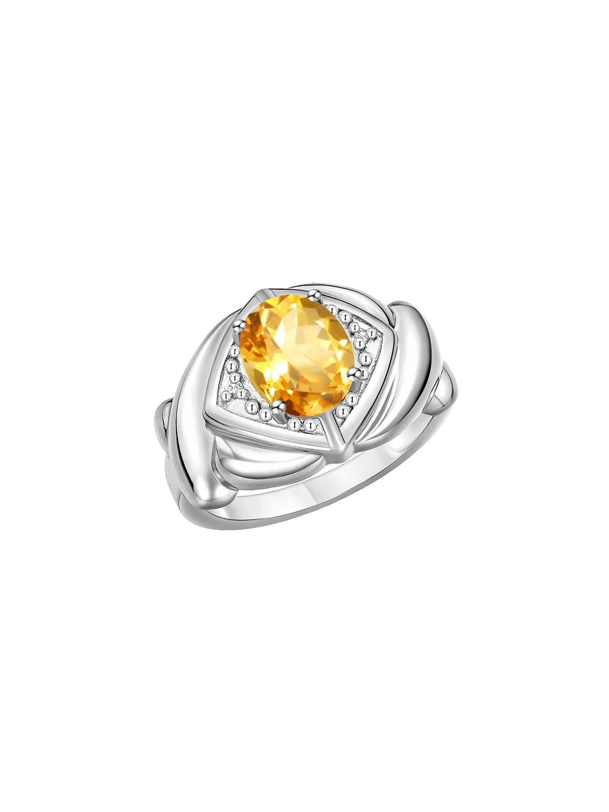 Rylos Simply Elegant Yellow Topaz & Diamond Ring - November Birthstone Jewelry for Women | Perfect Gift for Anniversary, Birthday & Special Occasions