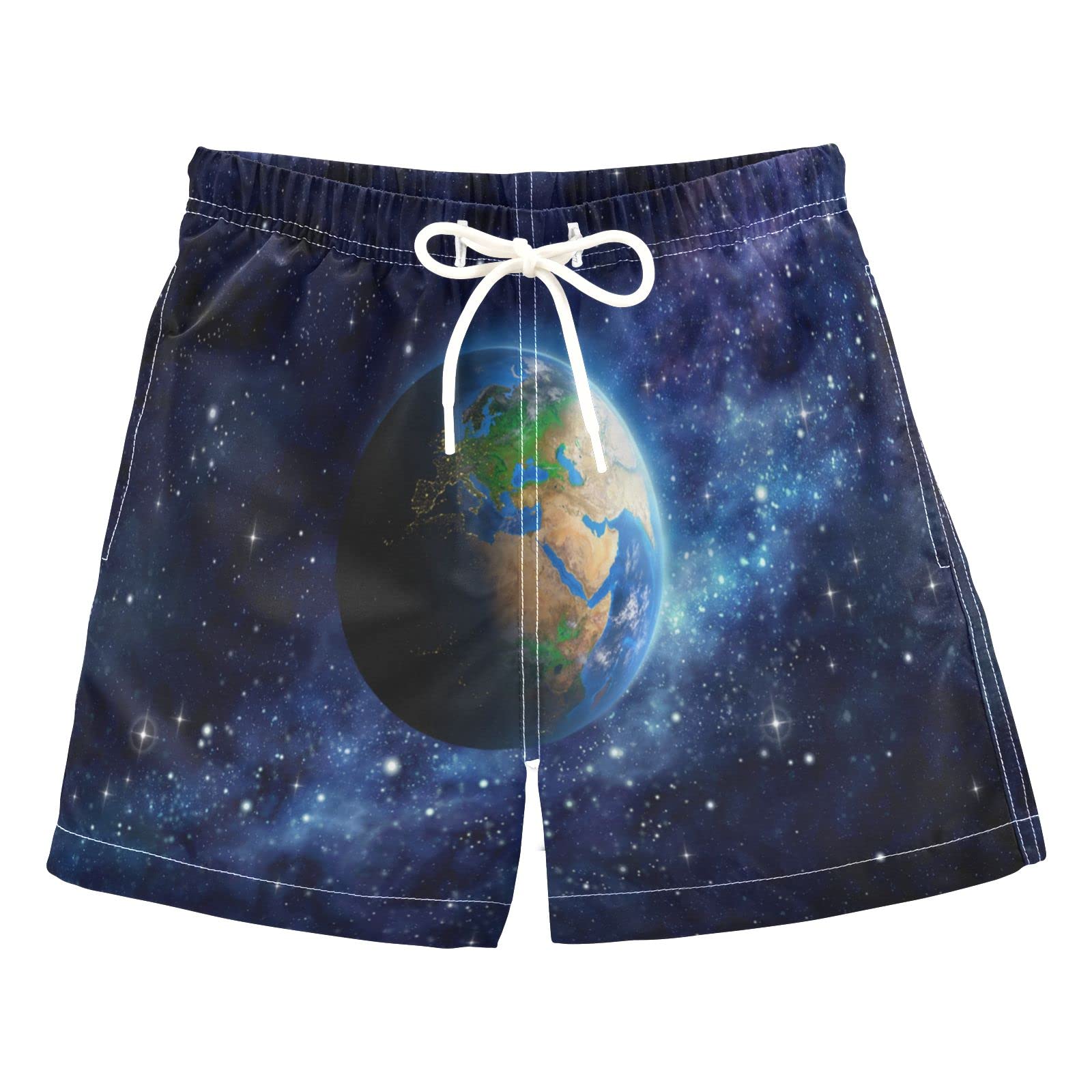Boys' Outer Space Swim Trunks - Quick Dry Board Shorts for Beach, Surf & Pool | Hawaii Vacation Essentials | Perfect for Swimming, Surfing & Summer Activities