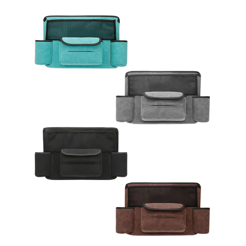 Premium Suede Car Handbag Holder & Seat Organizer - Large Capacity Between Seats Storage for Purse, Phone, Documents | Perfect for Road Trips & Daily Commutes (Black)
