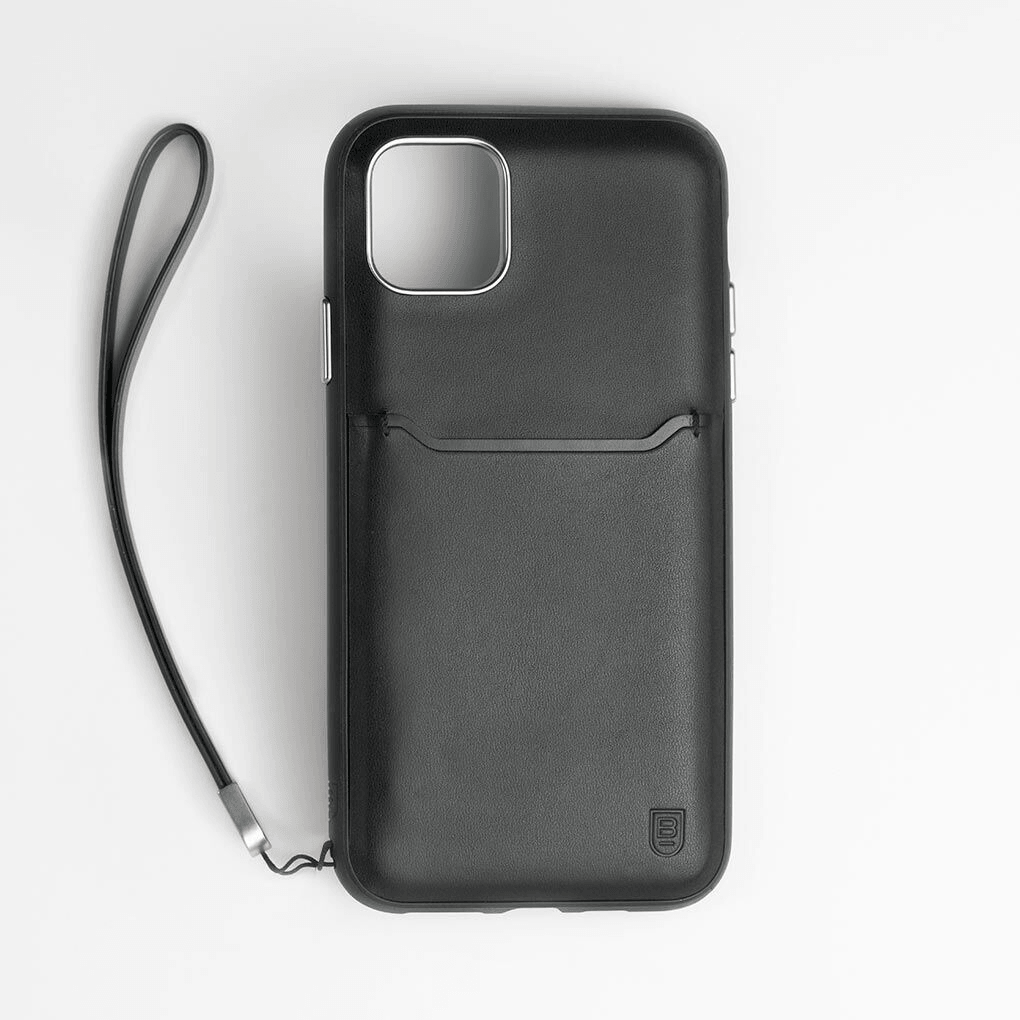 Premium BodyGuardz Accent Wallet Leather Case for iPhone 11 Pro - Slim Protective Cover with RFID Blocking & Card Holder (Black) - Perfect for Everyday Use, Travel & Business Meetings