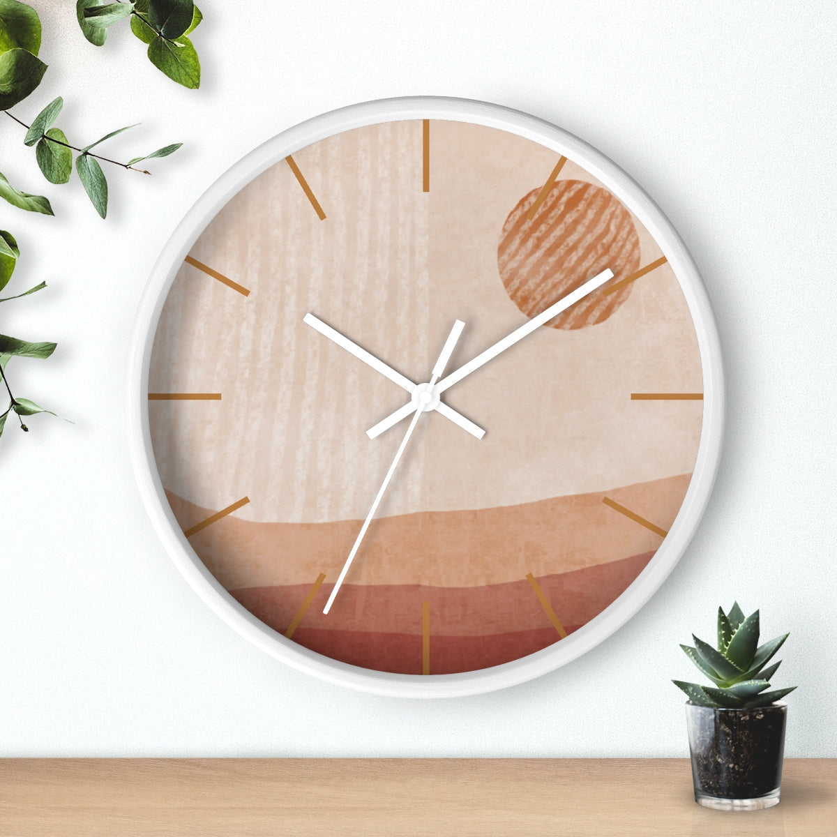 10 Inch Modern Minimalist Wall Clock - Silent Non-Ticking Landscape Design for Home, Office, Nursery & Bedroom Decor | Perfect for Living Room, Study and Workspace