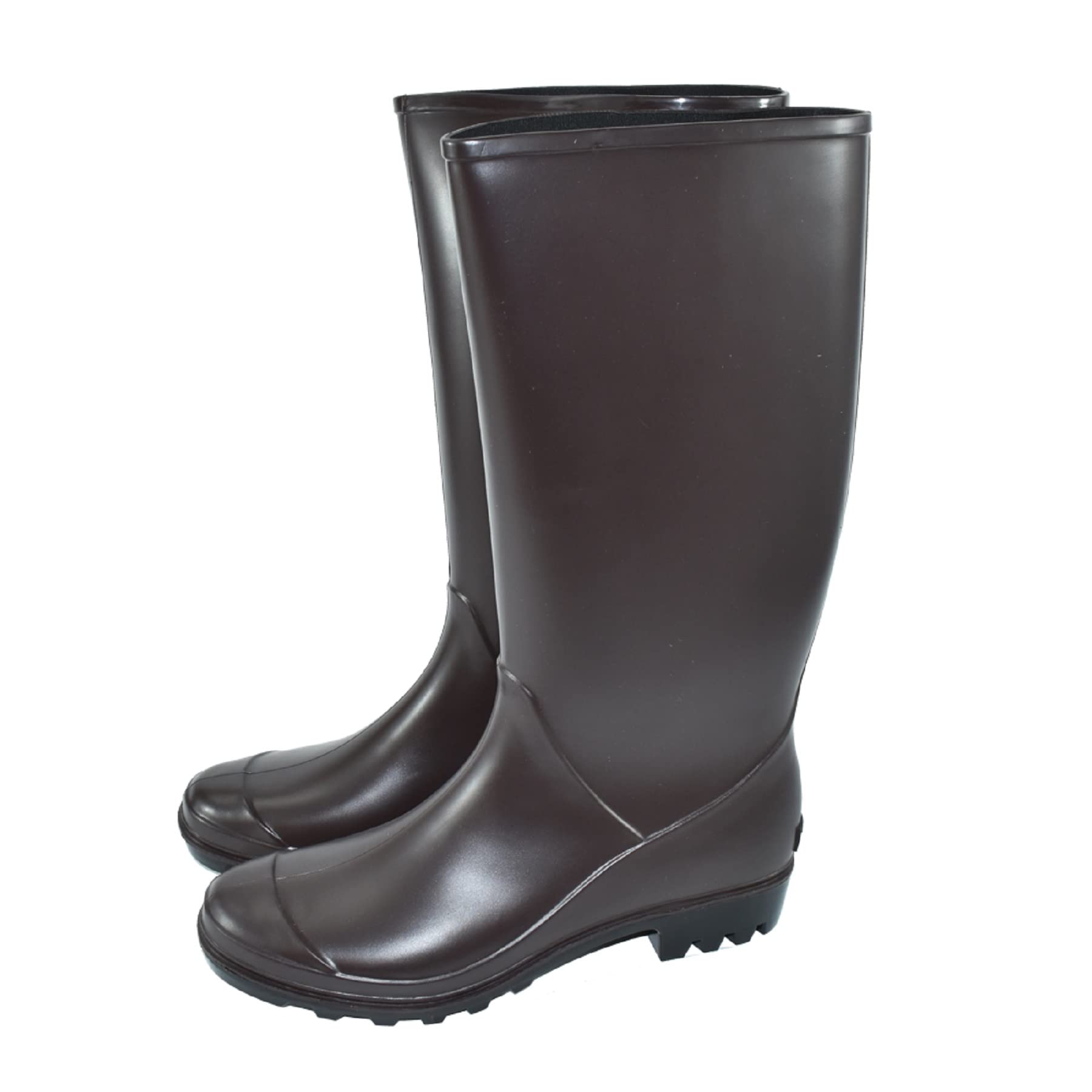 Aimaer Men's Steel Toe Waterproof Work Boots - Slip Resistant Safety Boots for Outdoor, Hunting, Farm & Construction - Black & Brown Rubber Boots for Heavy Duty Work & Rainy Conditions