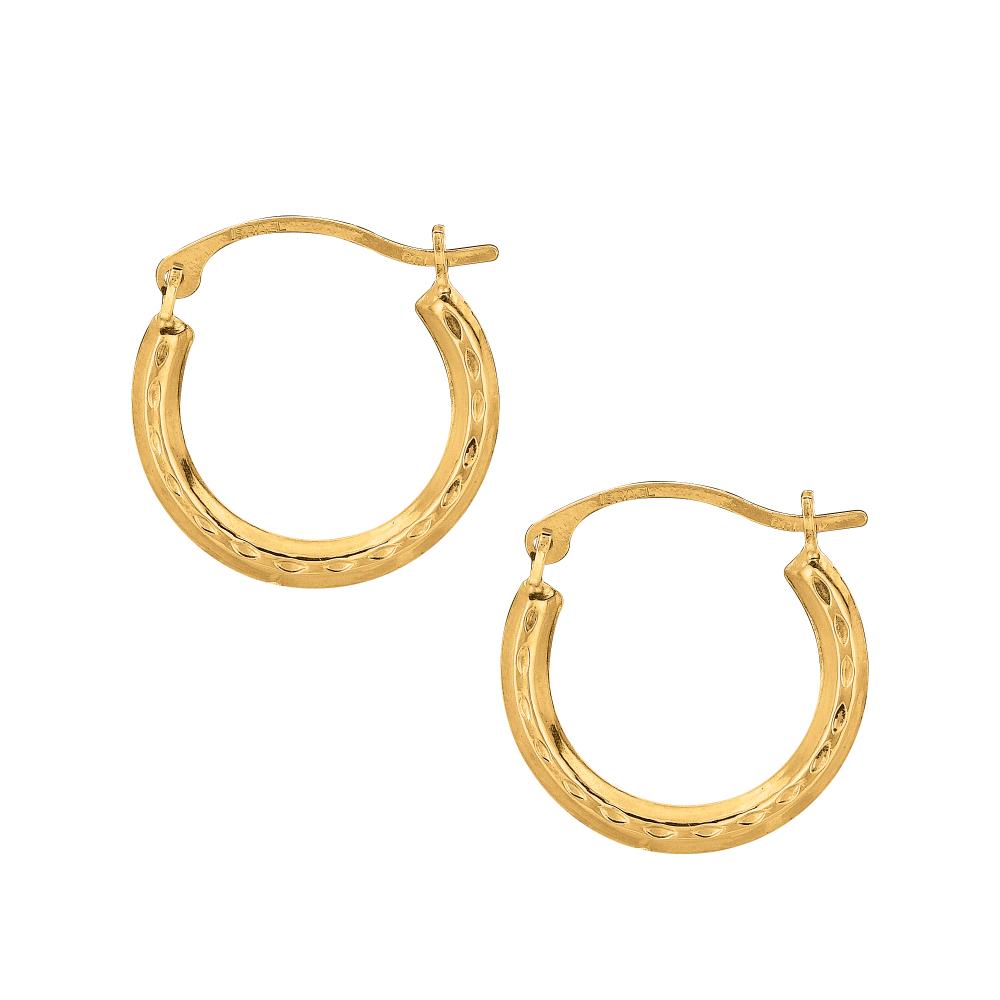 10K Gold Mini Diamond Cut Hoop Earrings for Women - Dainty Everyday Stud Earrings - Perfect for Work, Date Night & Special Occasions