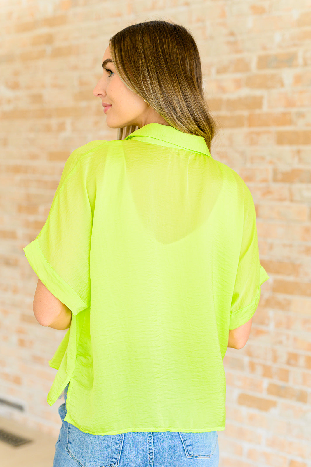 Bright Idea Button Down Shirt in Citrus - Stylish Casual Wear for Men & Women - Perfect for Office, Outings & Everyday Comfort