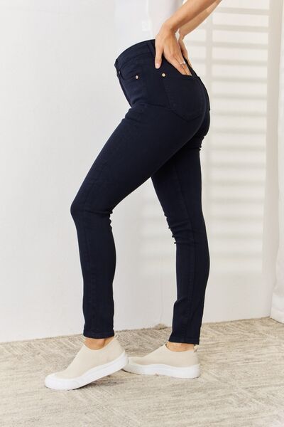 Judy Blue High Waisted Tummy Control Skinny Jeans for Women - Stretch Denim, Garment Washed, Comfort Fit (Plus Size Available) - Perfect for Work, Date Night & Casual Outings