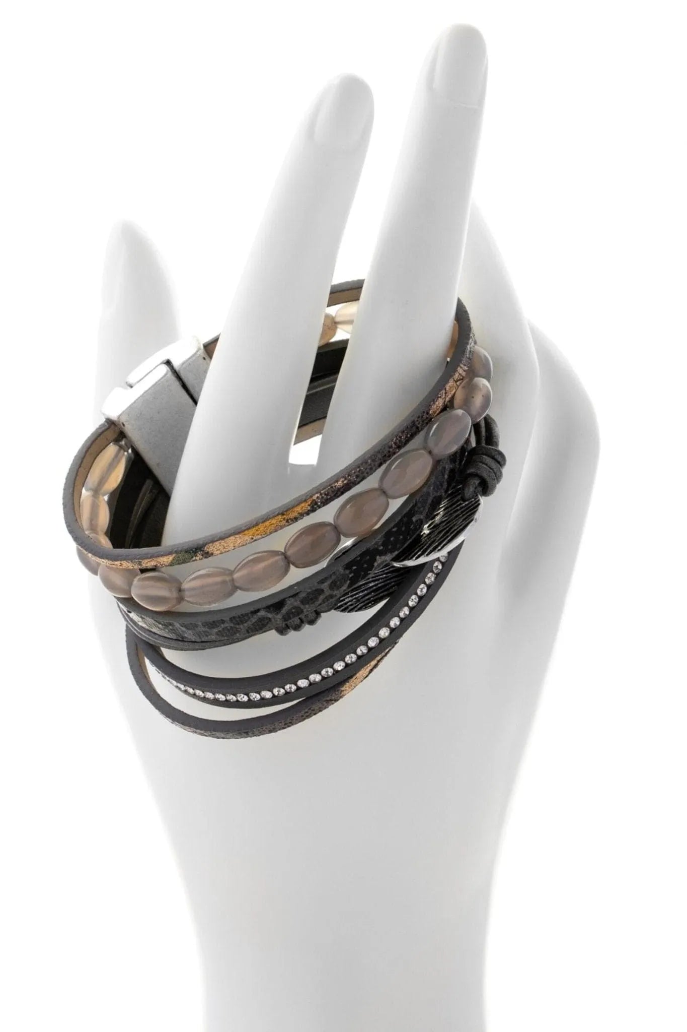 Handmade Beaded Leather Bracelet for Women - Boho Chic Rustic Style - Perfect for Casual Wear, Festivals & Gift Giving