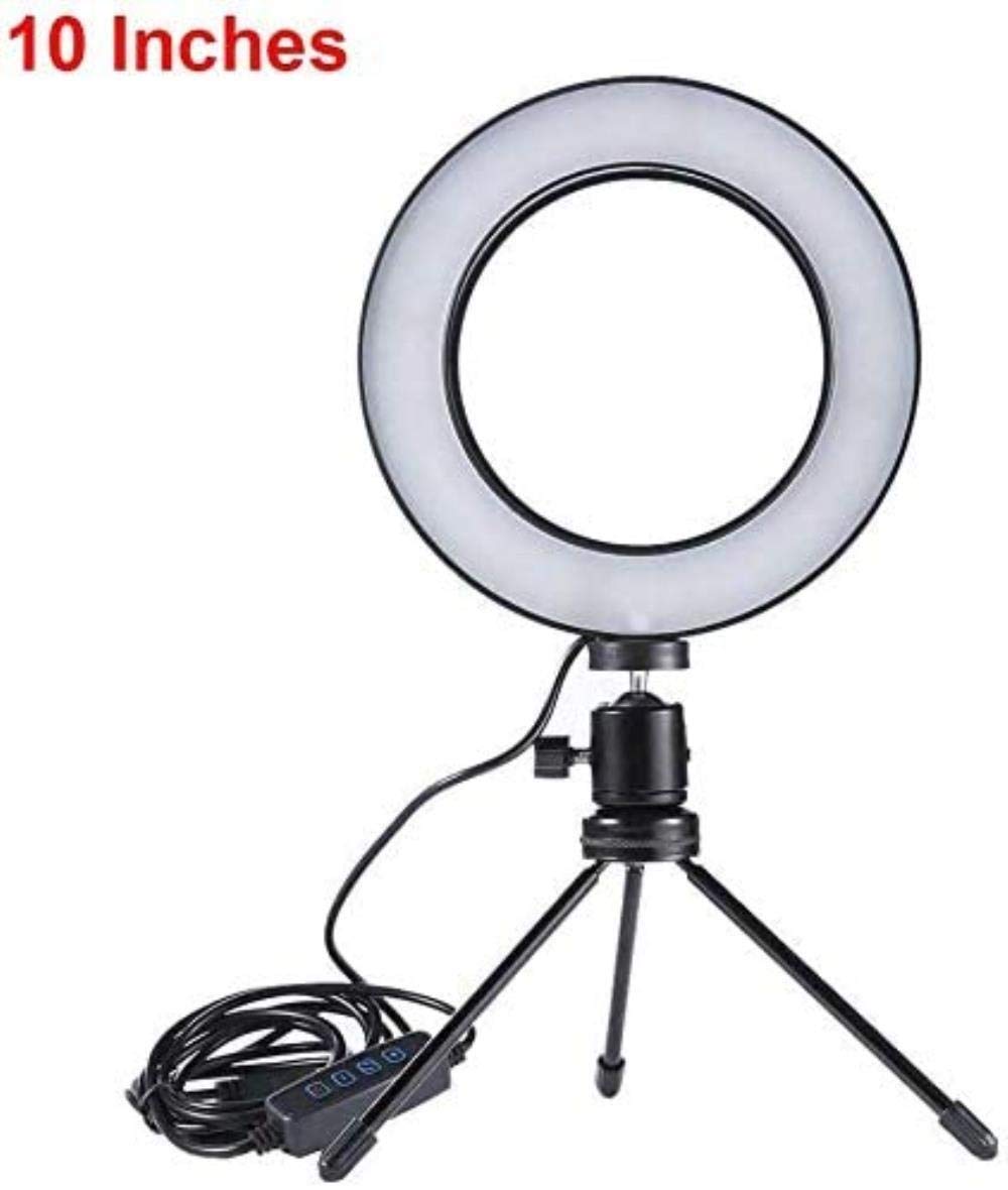 Professional 10-inch Ring Light with Tripod & Phone Holder for Beauty Makeup, Live Streaming, YouTube Videos, TikTok & Photography - Perfect for Content Creators & Vloggers