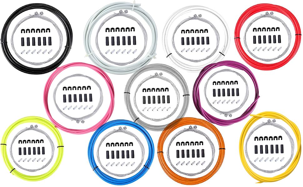 BlueSunshine Bike Brake Cable and Housing Set - 5mm Brake Cable Replacement Kit for Bicycles (Pink) | Durable & Smooth Braking for Road Bikes, Mountain Bikes & Commuter Bikes