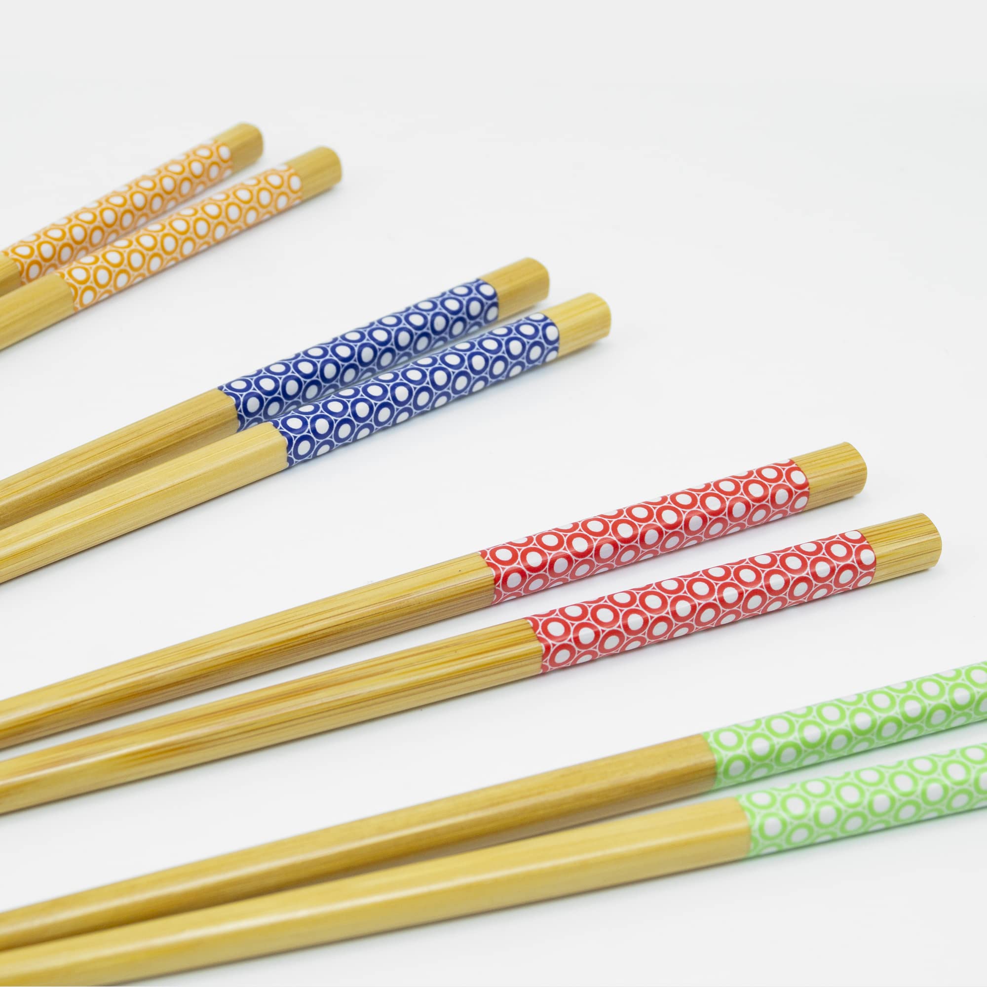 13-Piece Colorful Bamboo Chopsticks Set with Sauce Dishes - Eco-Friendly Reusable Chopsticks for Asian Cuisine, Sushi, Ramen & Home Dining