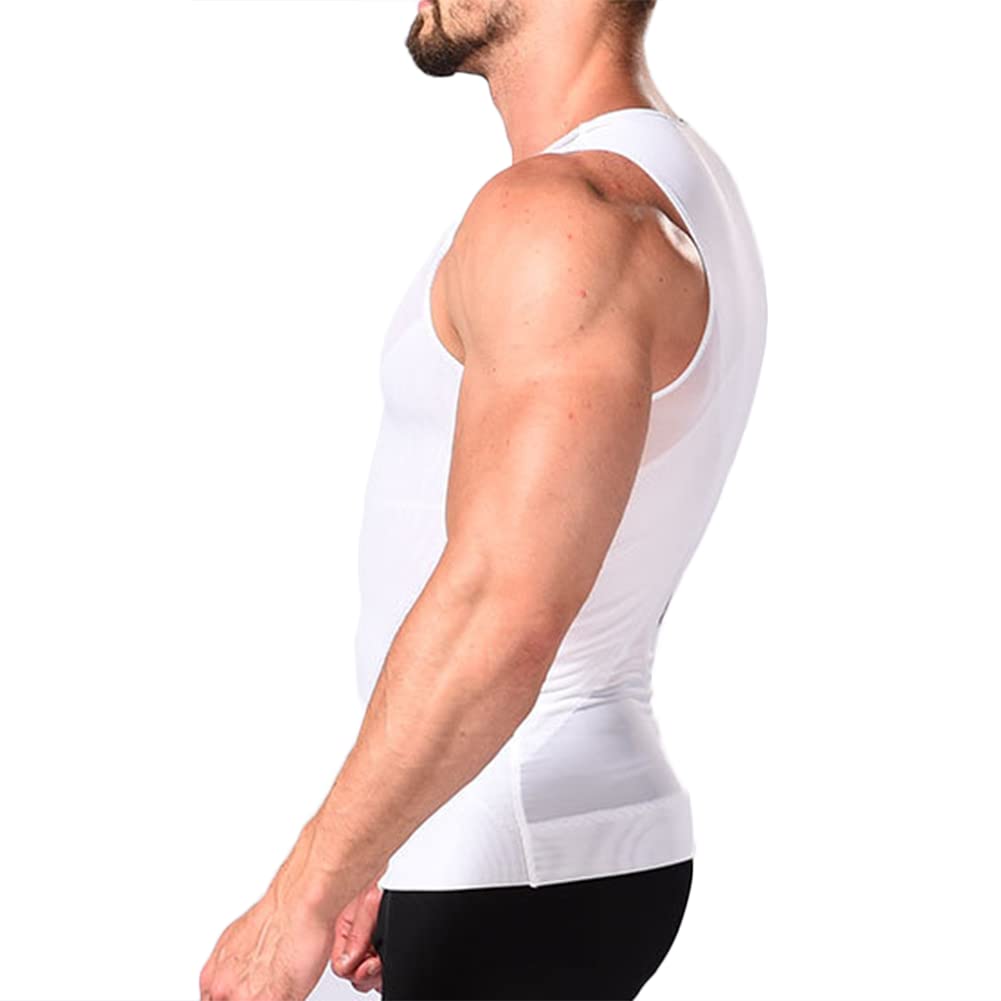 Men's Body Slimming Sleeveless Corset Vest - Breathable Mesh Shapewear with Zipper for Tummy Control & Waist Training | Perfect for Workouts, Weight Loss & Everyday Wear