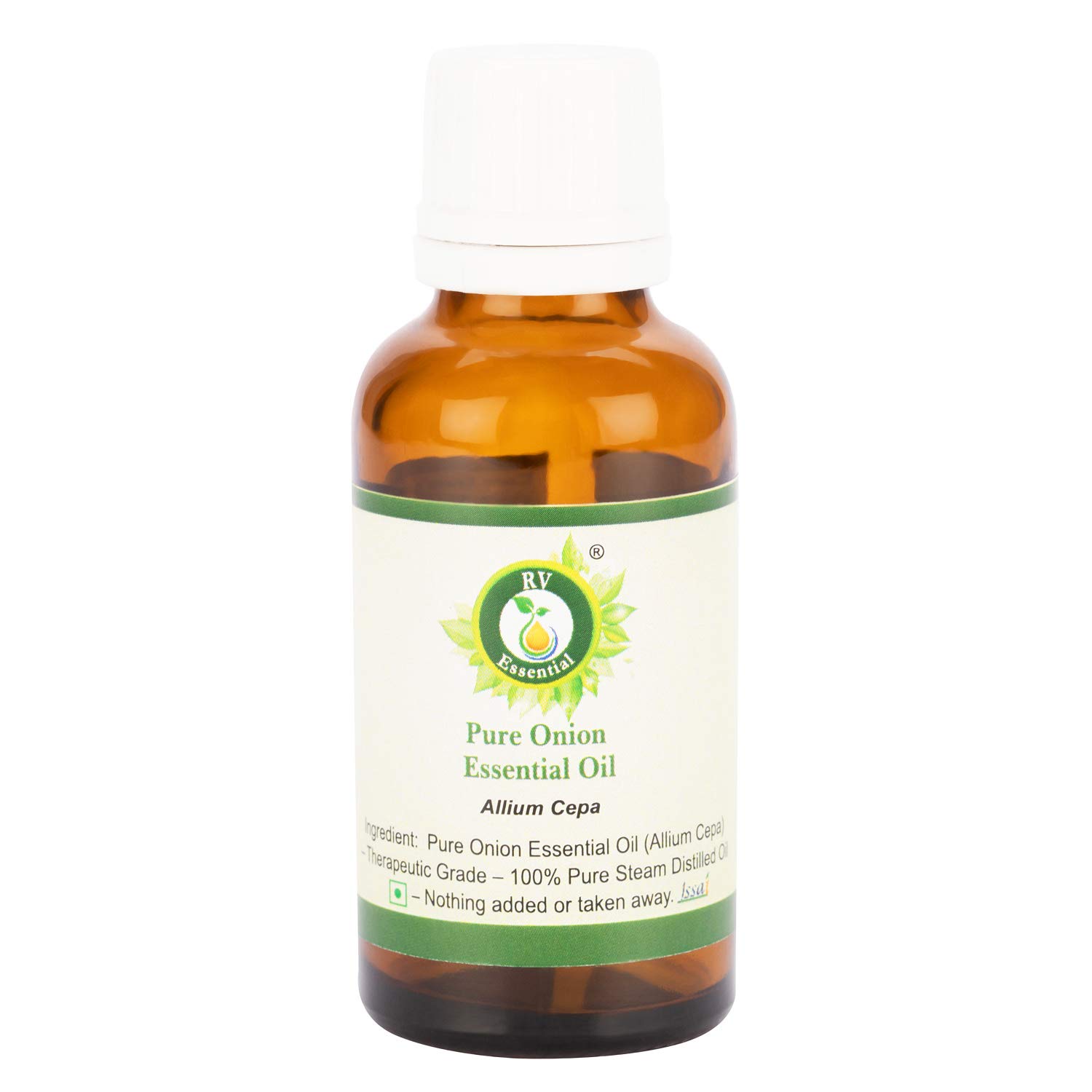 RV Essential Pure Onion Essential Oil 15ml - 100% Pure Natural Steam Distilled Allium Cepa Oil for Aromatherapy, Massage & Skin Care