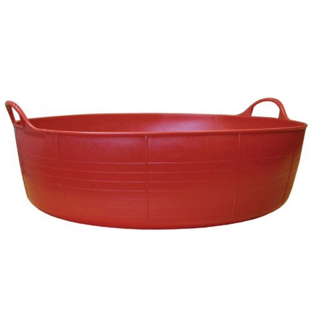 Red Gorilla Small Shallow Tub - Durable Plastic Storage Container for Organizing, Bath Toys, or Pet Supplies | Perfect for Home, Garage, or Outdoor Use