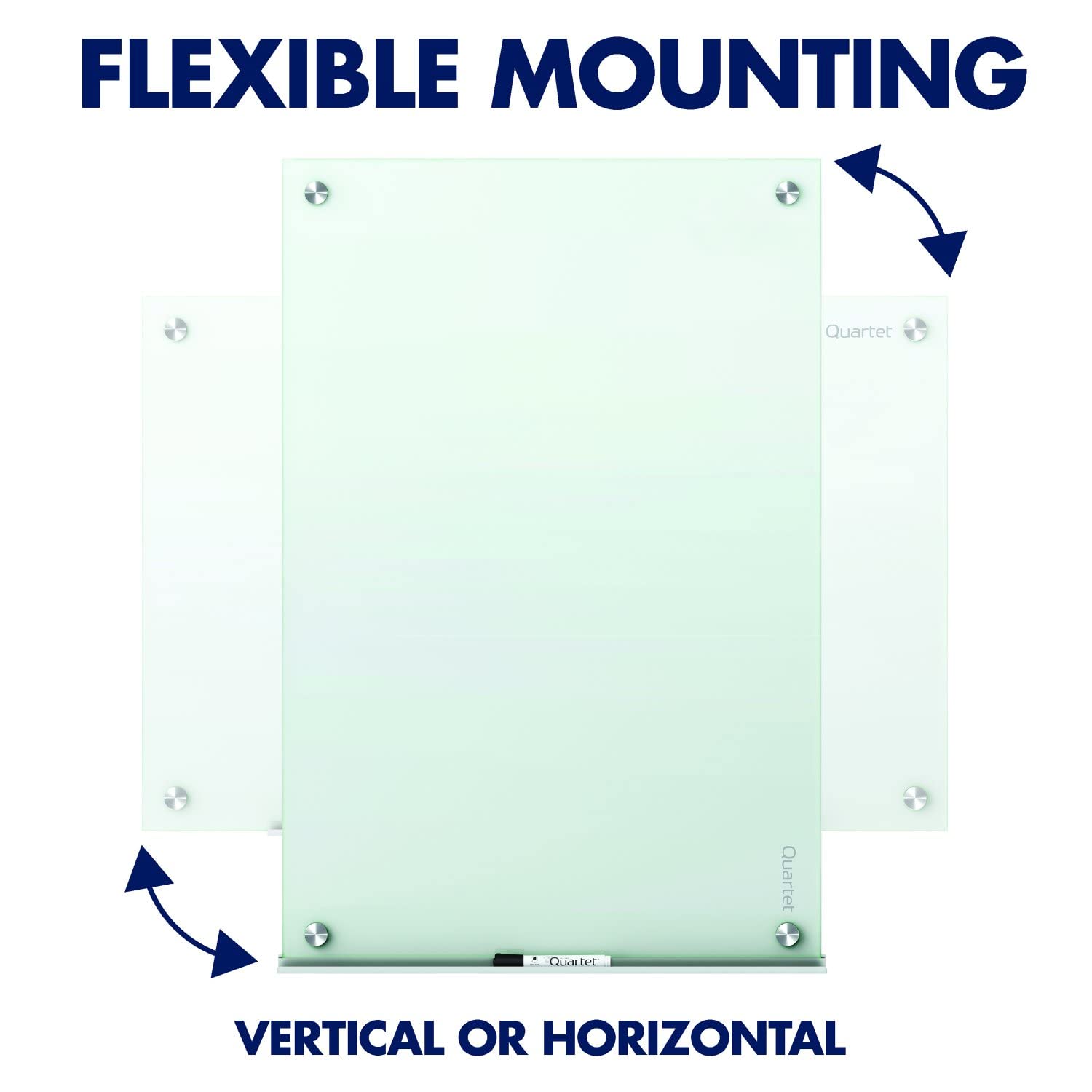 Quartet 48x36 Inch Magnetic Glass Dry Erase Whiteboard - Frameless Wall Mount Whiteboard with Infinity Mounting System - Premium White Surface for Office, Classroom & Home Use (G4836W)