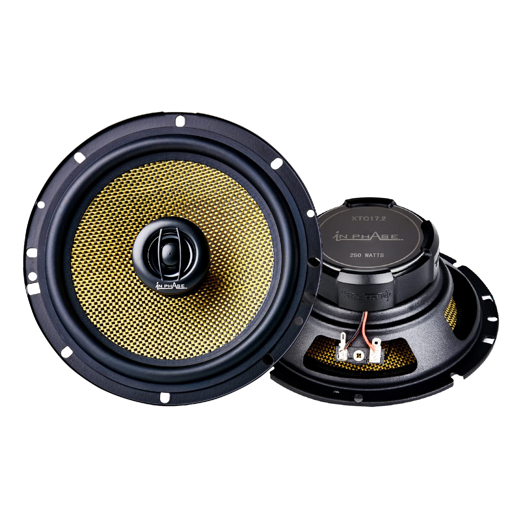 In Phase Car Audio XTC17.2 250W 2 x 6.5 Inch 17cm Car Speakers - High-Performance Car Audio Speakers & Subwoofers for Door or Parcel Shelf - Perfect for Car Audio Upgrades and Enhanced Sound Quality