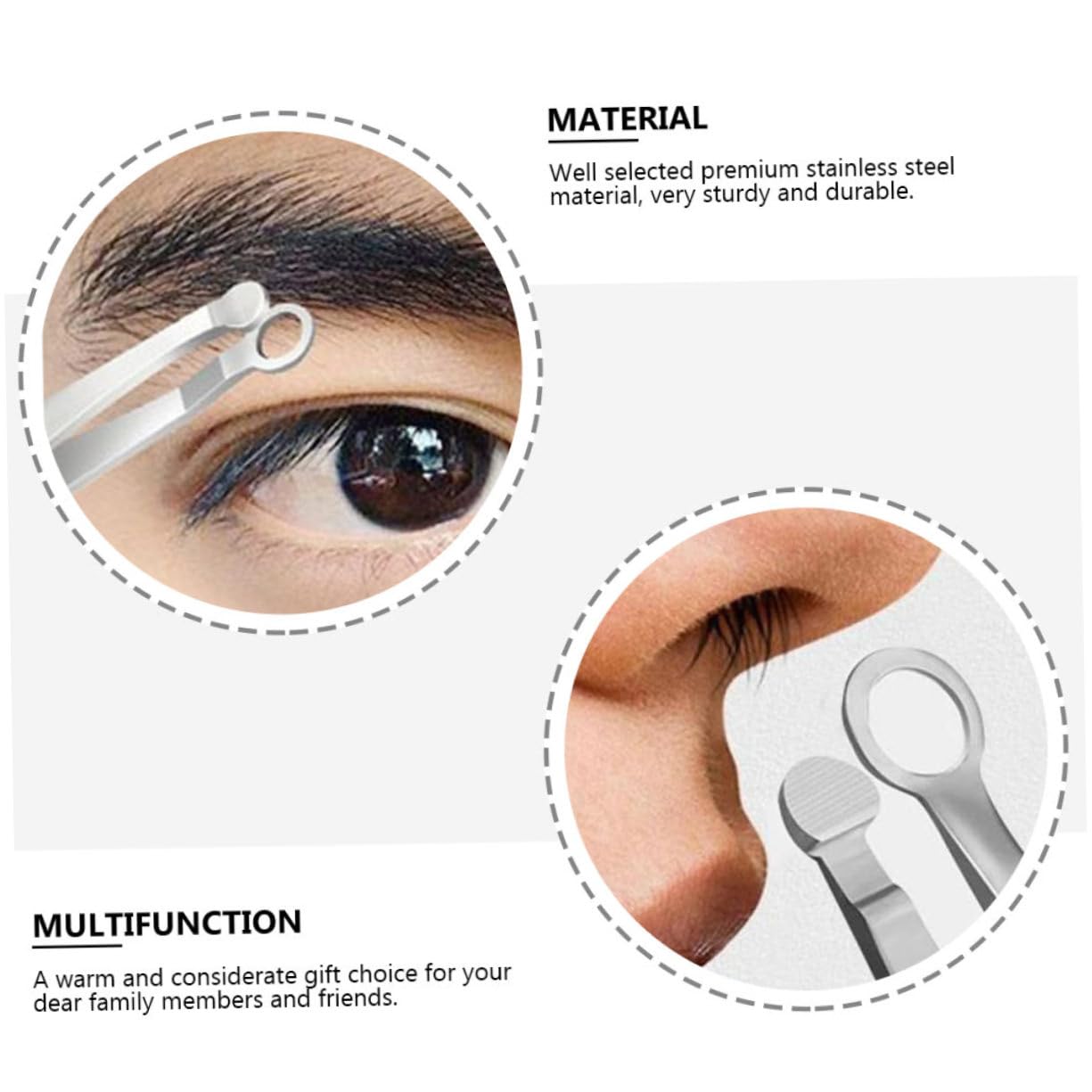 1pc Stainless Steel Nose Hair Scissors - Professional Nasal Hair Trimmer & Eyebrow Grooming Tool for Men - Painless Nose Hair Removal, Beard & Mustache Trimming - Perfect for Travel, Home & Personal Grooming Kit