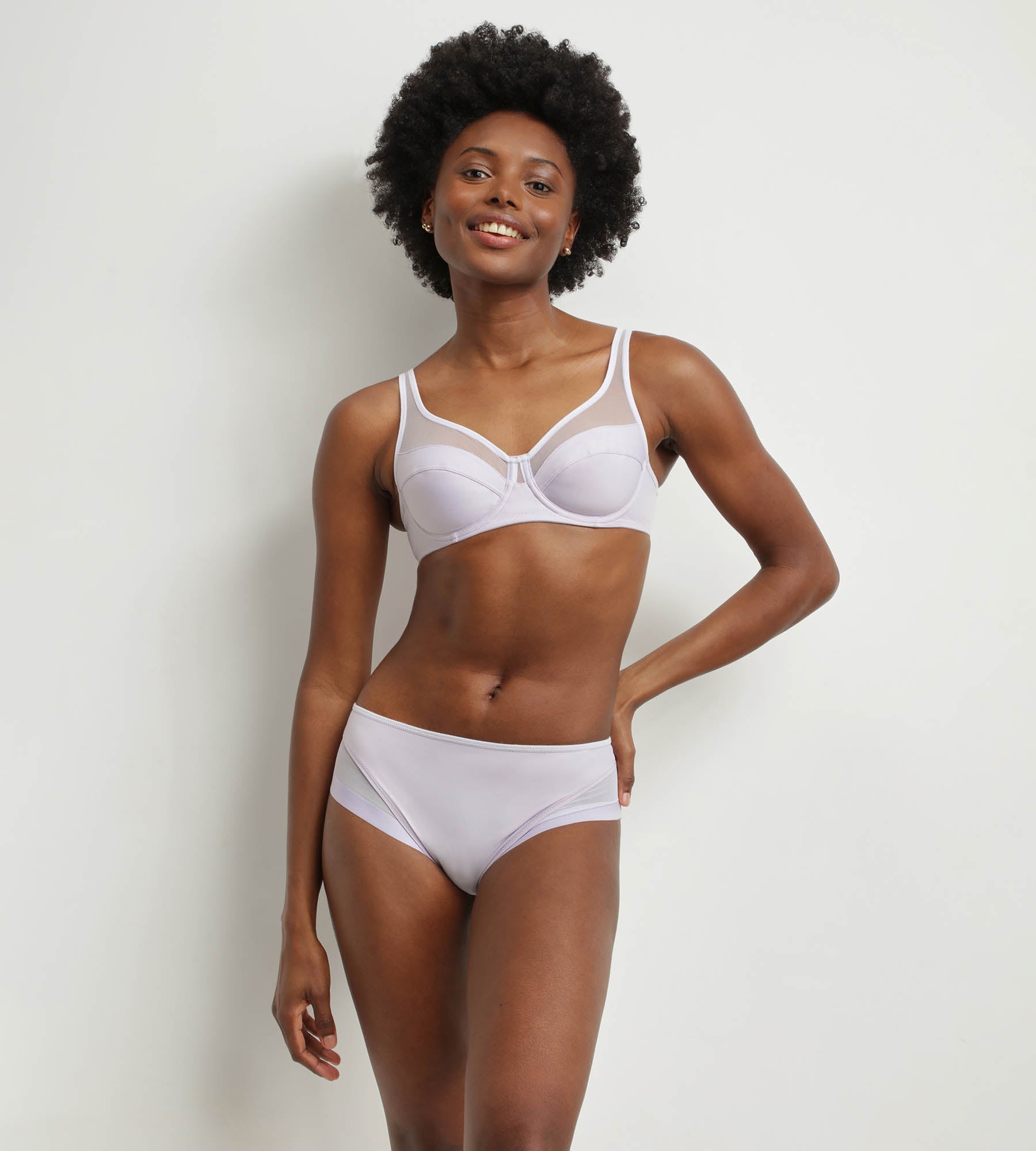 Dim Generous Underwire Bra - Microfiber & Tulle Support in Violet Gray | Perfect for Everyday Comfort & Special Occasions