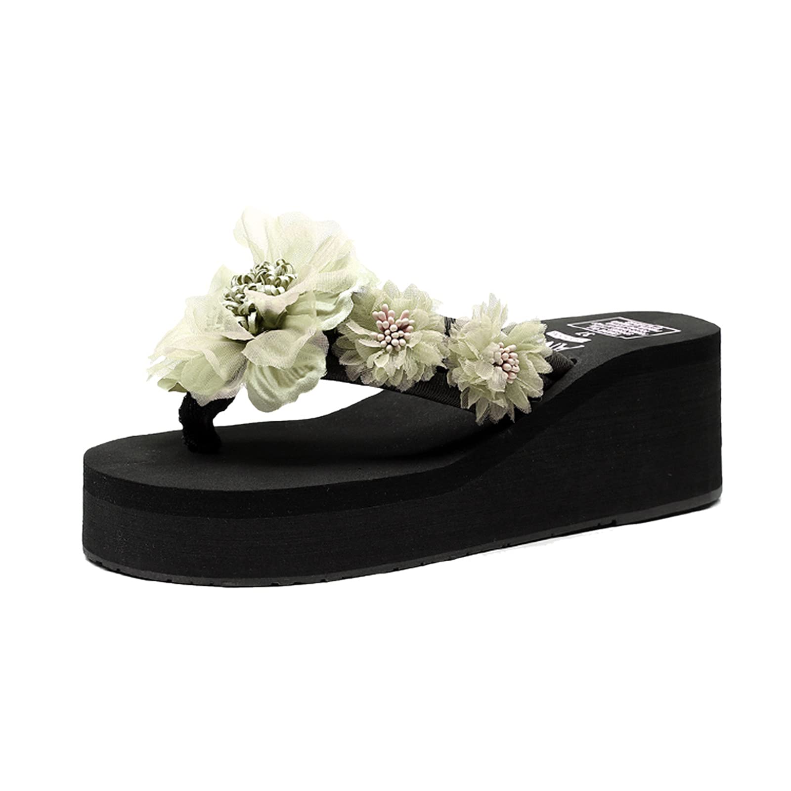 Bohemian Floral Women's Slippers - Soft Summer Beach Sandals with Non-Slip Sole | Comfortable House Shoes for Women, Indoor/Outdoor Slipper Socks | Perfect for Beach, Poolside, Yoga & Relaxation at Home