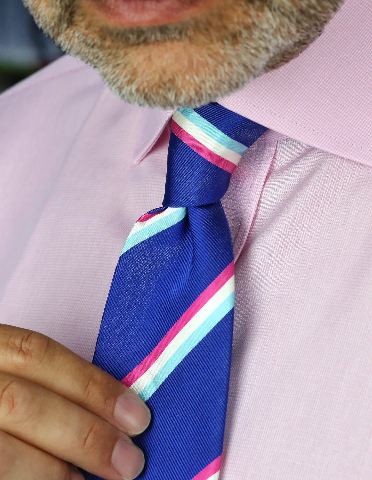 CANTINI Minerva Stripe Tie Royal Blue - Classic Striped Necktie for Men | Perfect for Business, Weddings & Formal Occasions
