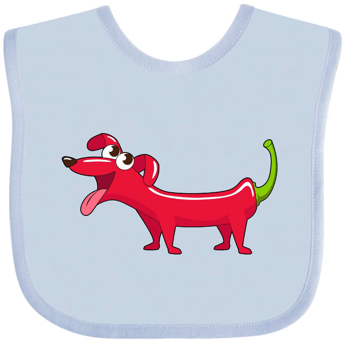 Inktastic Chili Dog Baby Bib - Adorable Pepper-Shaped Dog Design for Infants - Perfect for Messy Meals, Feeding Time, and Photo Shoots