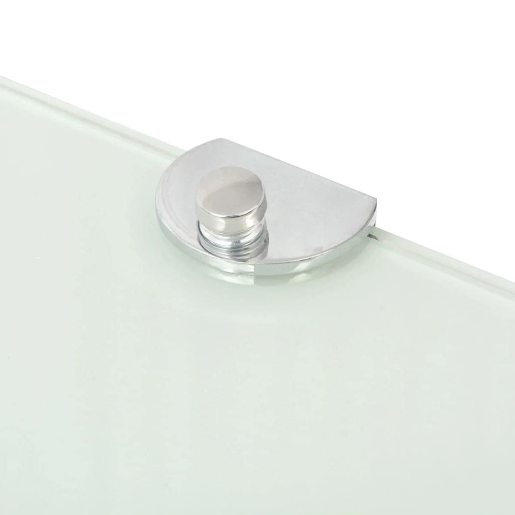 2-Pack Floating Corner Shelves - Tempered Glass Wall Mounted Display Storage Shelf with Chrome Supports (9.8