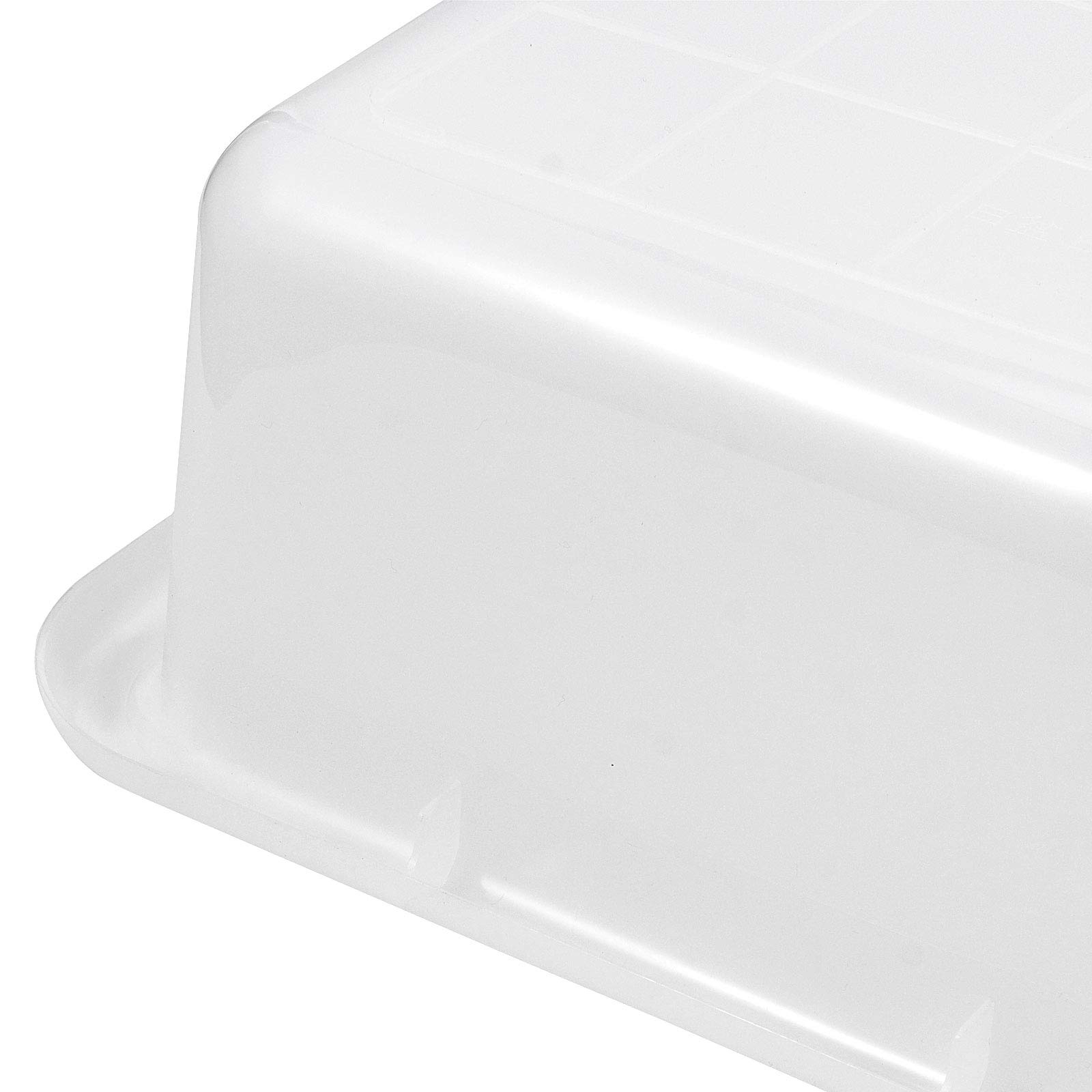 ZOENHOU 4 Pack 10L White Commercial Plastic Bus Tubs - Heavy Duty Dishwashing Basins for Restaurants, Kitchens & Pantry Organization (5 Inch Deep) - Perfect for Washing Dishes, Food Storage & Commercial Use