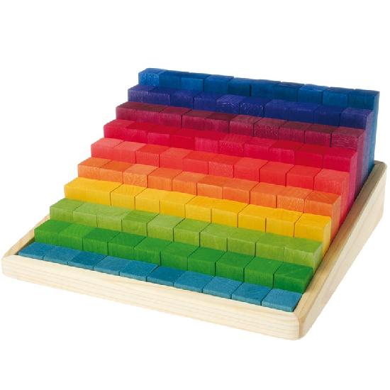 Grimm's Stepped Counting Blocks - 4 x 4cm Wooden Math Learning Toys for Kids | Montessori Educational Stacking Blocks for Counting, Sorting & Early Math Skills | Perfect for Homeschool & Classroom Activities