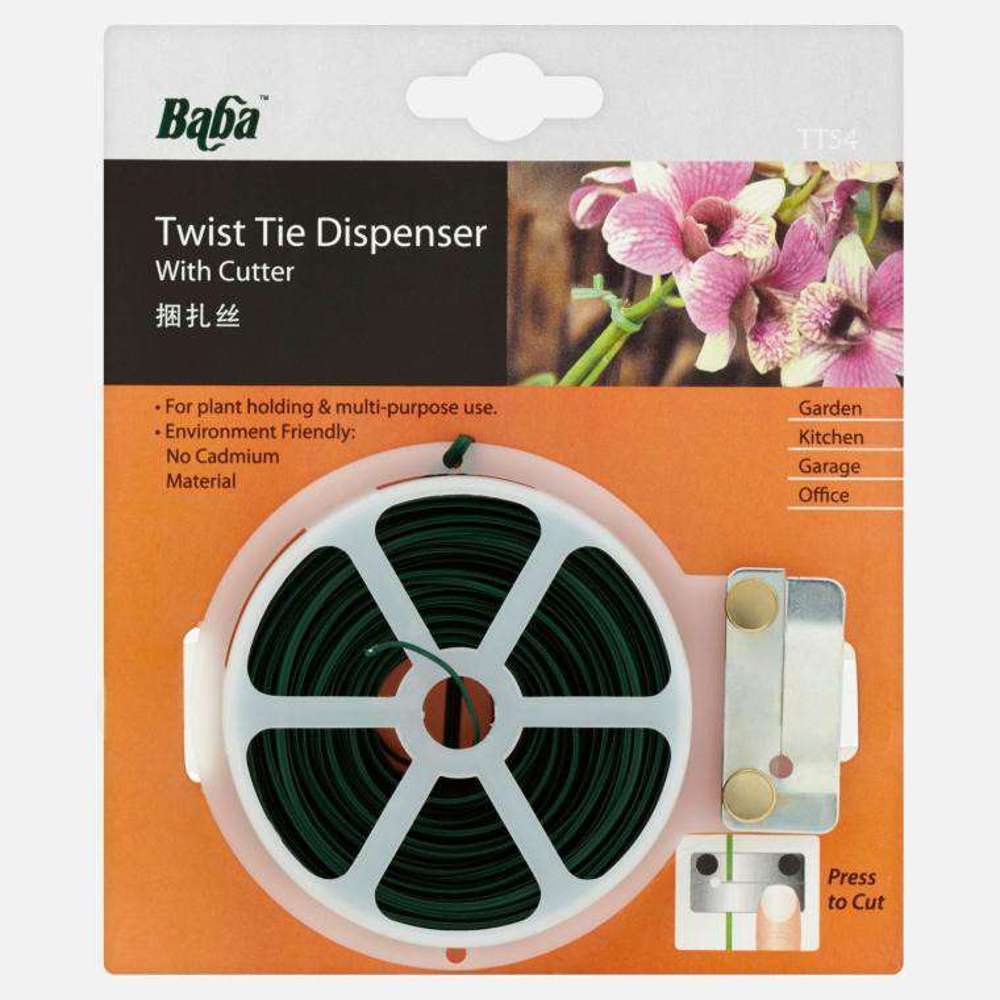 Baba Twist Tie Dispenser - 1000 Pack, Multi-Purpose Plastic Twist Ties for Organizing Cables, Plants, and Food Bags - Perfect for Home, Office, and Garden Use