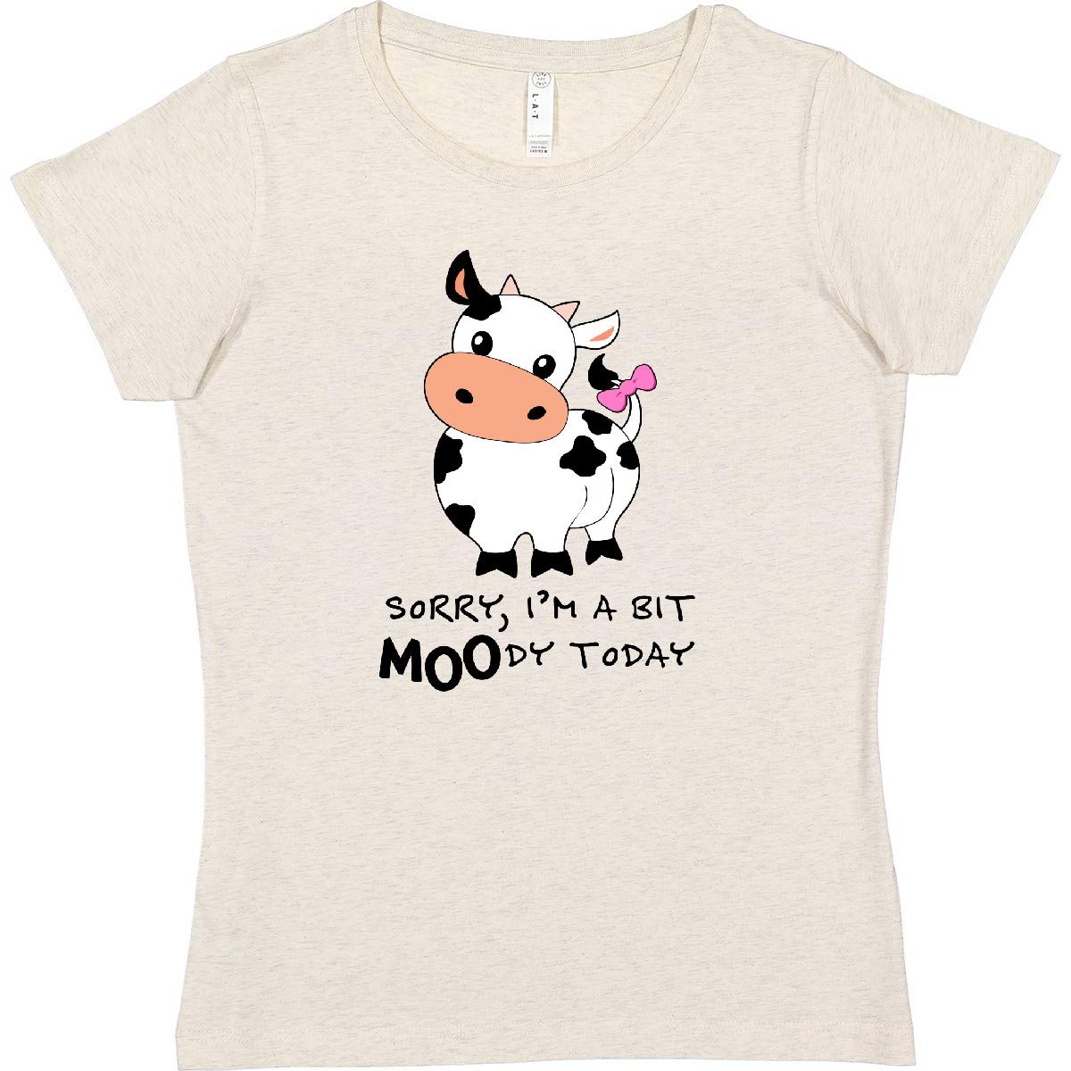 Inktastic 'Sorry, I'm a Bit Moody Today' Funny Cow Pun Women's T-Shirt - Perfect for Casual Wear, Gifts & Cow Lovers
