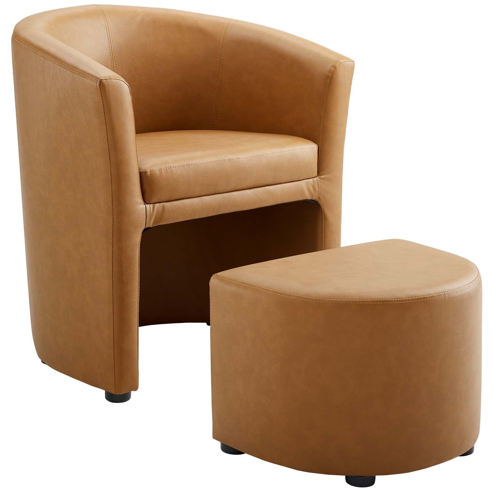 Divulge Armchair and Ottoman Set - Modern Living Room Furniture for Relaxation & Comfort - Perfect for Lounging, Reading, or Watching TV
