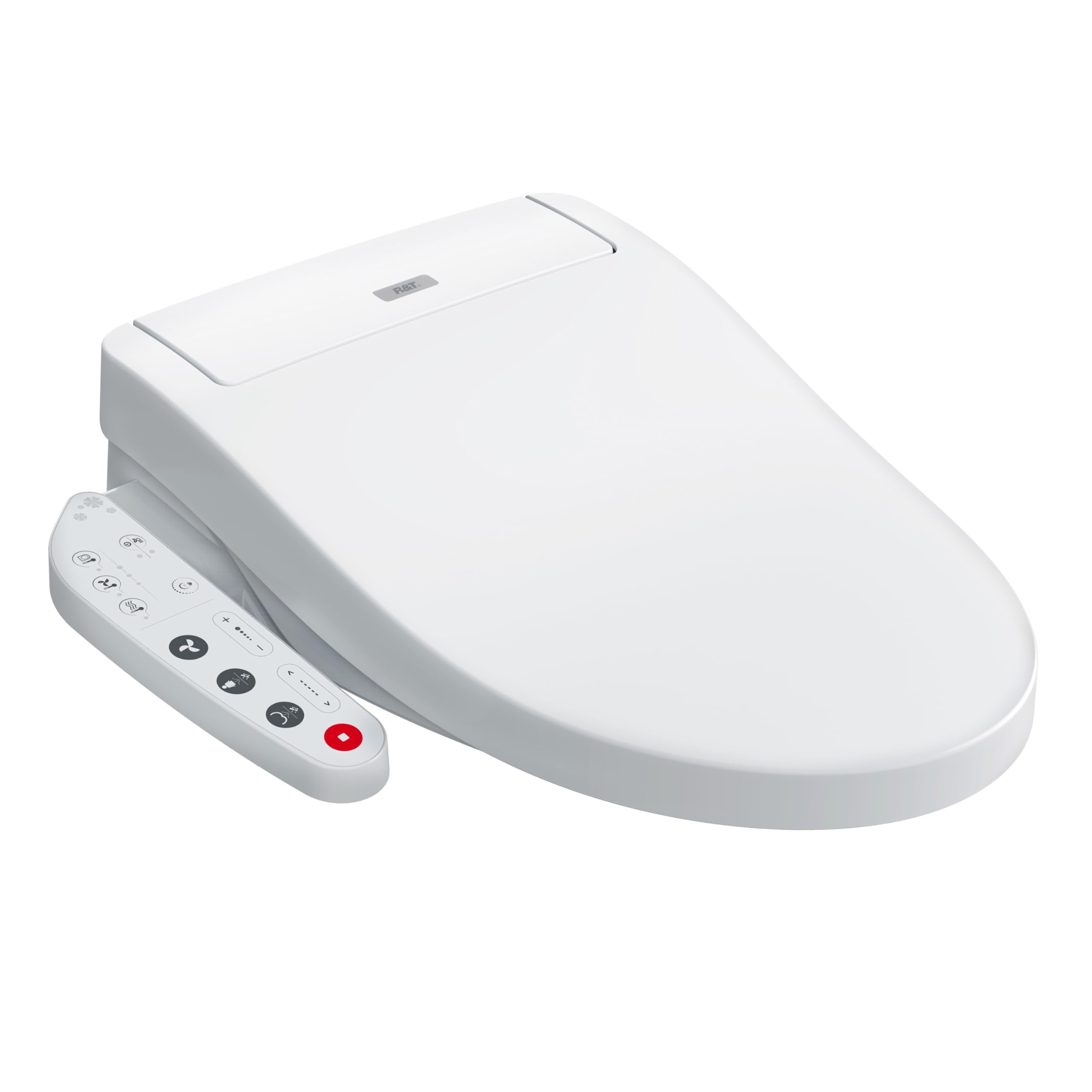R&T V2601 Heated Bidet Seat for Elongated Toilet - Smart Toilet Seat with Warm Air Dryer, Temperature Controlled Wash & Adjustable Water Pressure - Perfect for Modern Bathrooms & Enhanced Hygiene Comfort