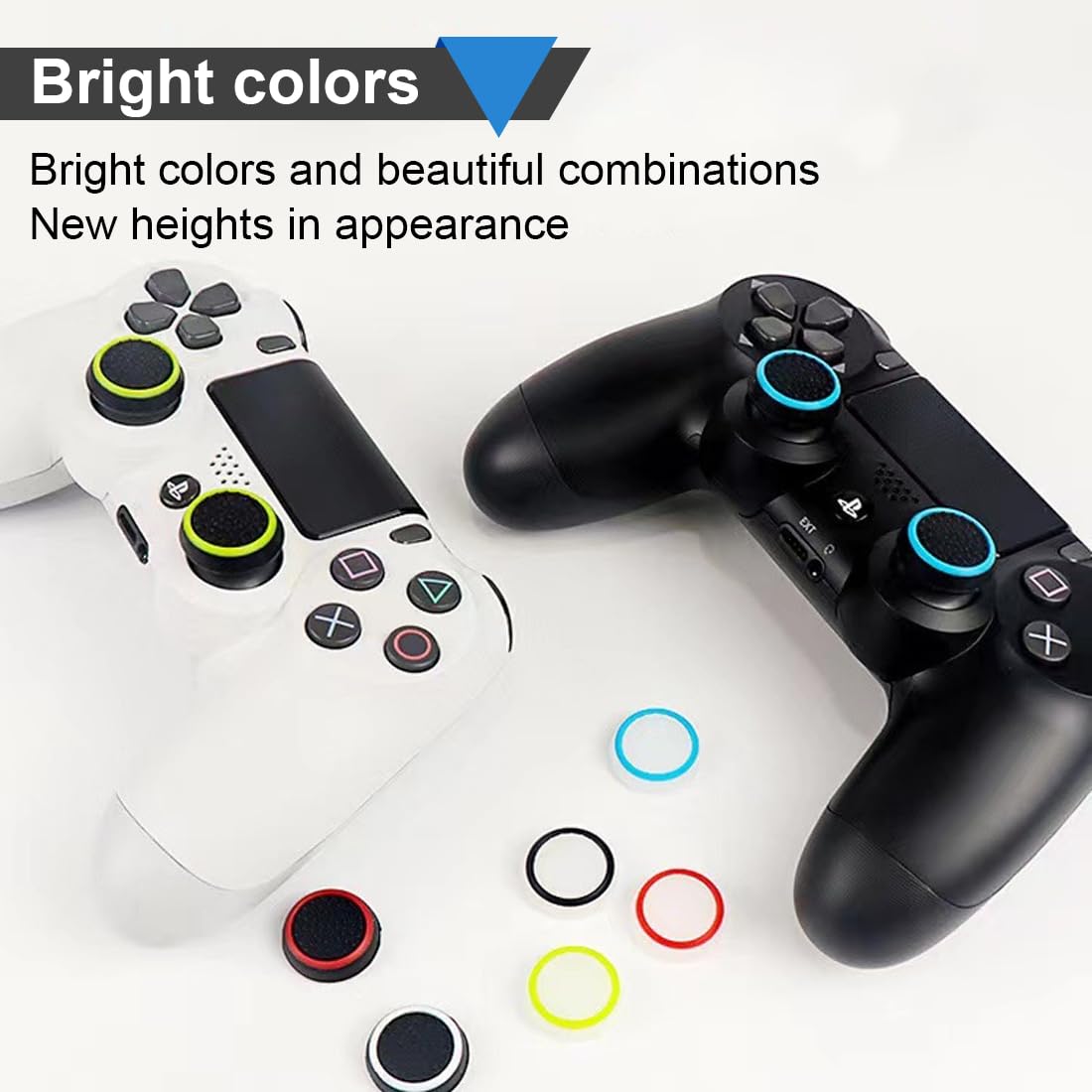 Reccisokz 16-Piece Thumb Grip Caps for Xbox One, Series X/S, Switch Pro, PS5, PS4 Controllers - Enhanced Aim Assist & Joystick Protection (Gaming Accessories for FPS, Racing & Action Games)