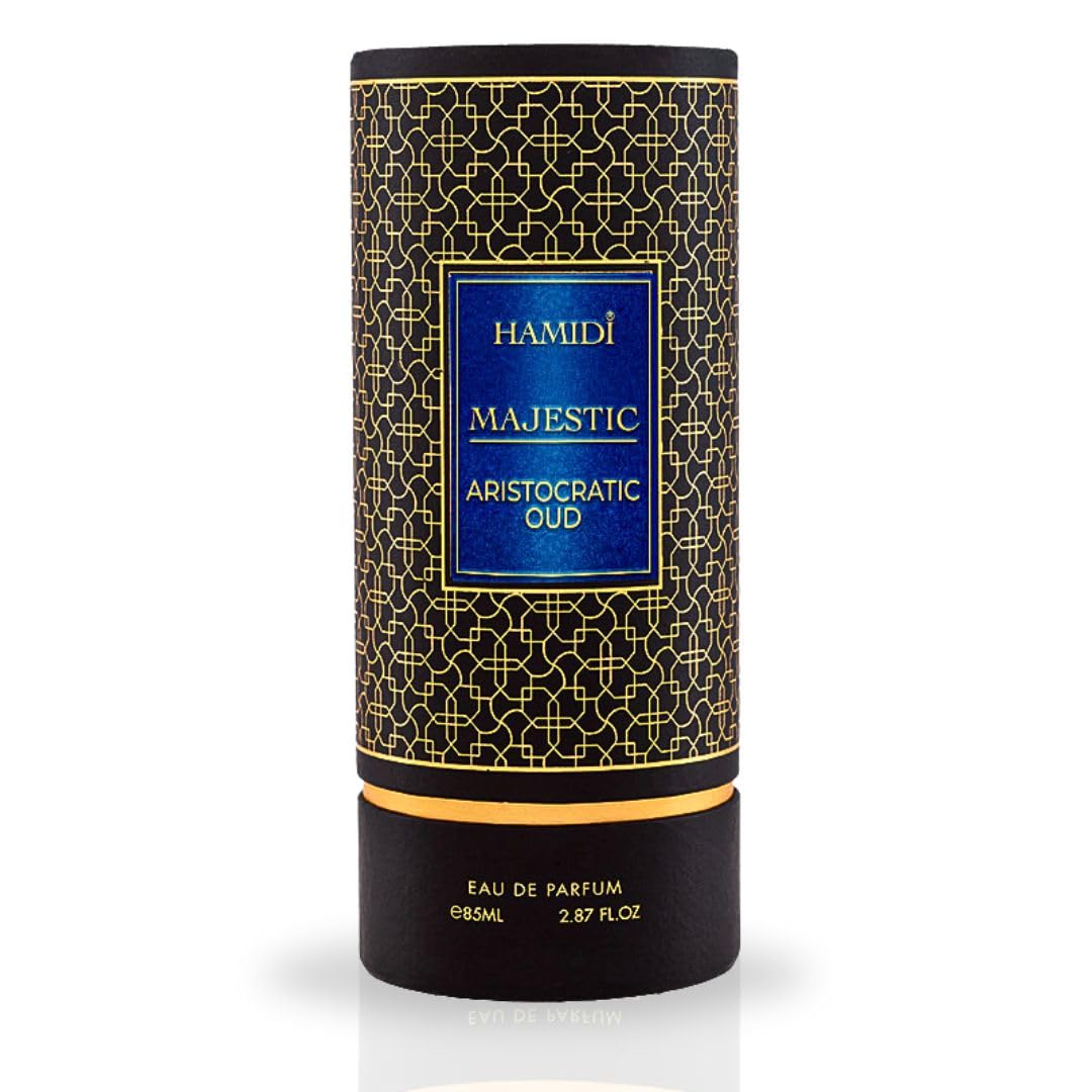 Hamidi MAJESTIC ARISTOCRATIC OUD Eau De Parfum - Long Lasting Unisex Perfume Spray 85ml (2.8oz) with Luxurious Arabian Fragrance for Women & Men | Perfect for Date Nights, Special Occasions & Daily Wear
