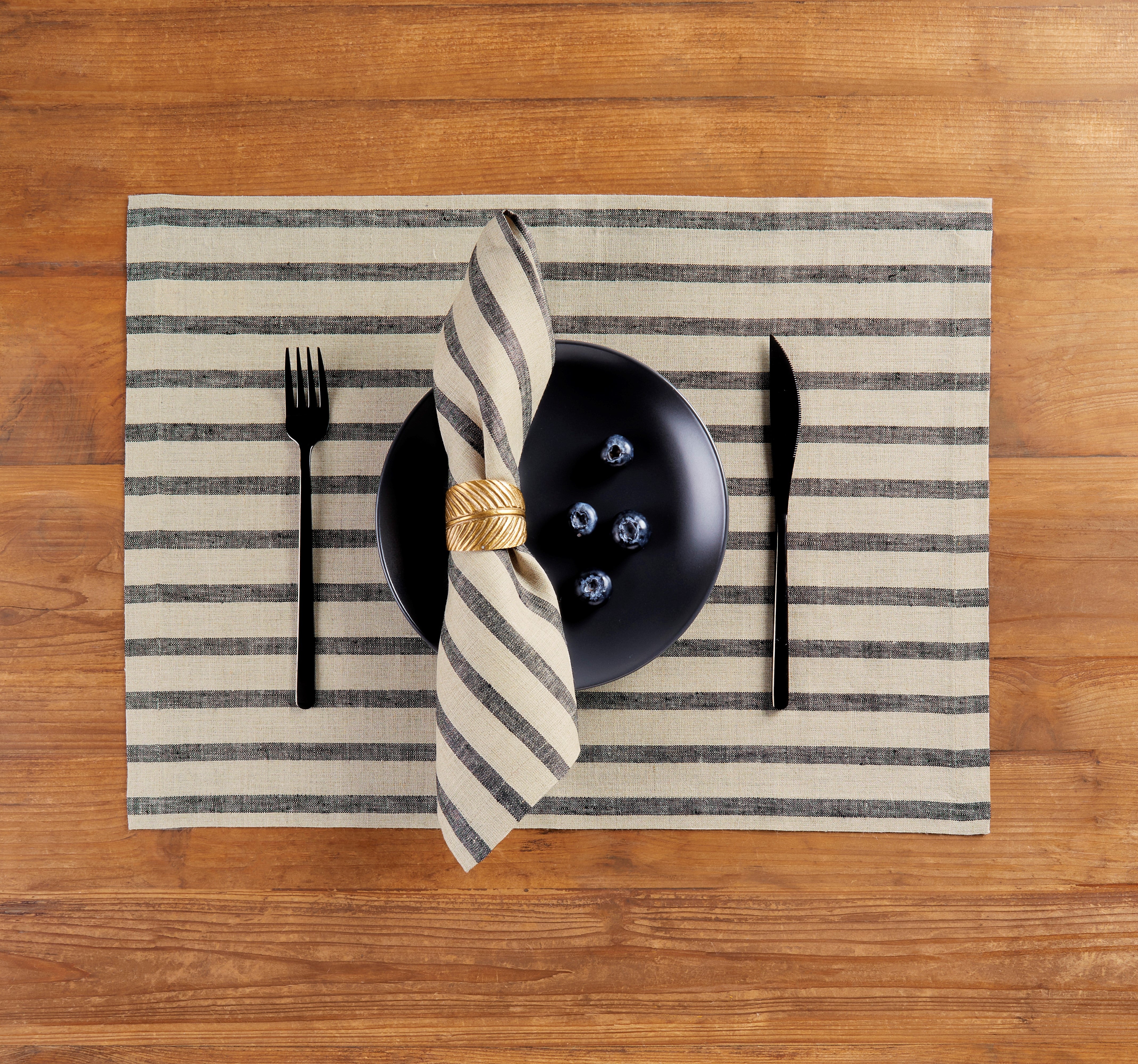 Premium Madison Stripe Cotton Napkins - Set of 4 for Elegant Dining, Dinner Parties & Holiday Table Decor
