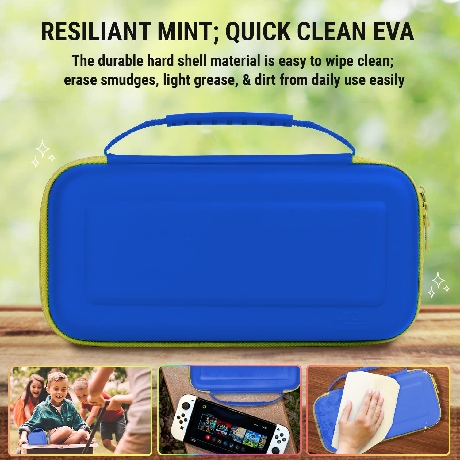 Orzly Protective Carry Case for Nintendo Switch OLED Console - Durable Travel Case with Accessories & Game Storage Compartment - Easy Clean Design - Gift Box Edition - Perfect for Travel, Gaming On-The-Go & Home Storage
