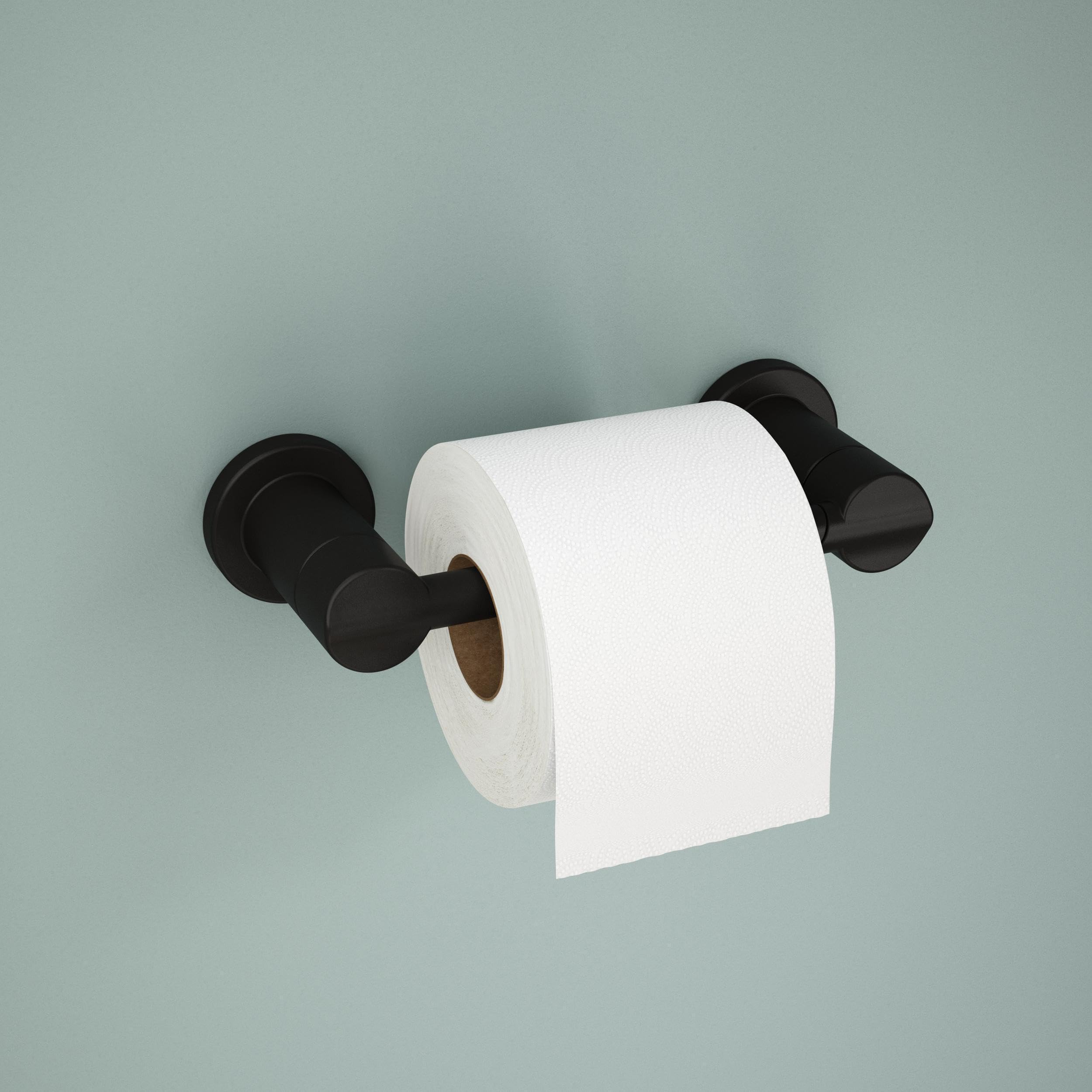 Delta Nicoli 1-Pack Matte Black Toilet Paper Holder - Wall Mounted Pivoting Bathroom Tissue Roll Holder for Bathroom Organization - Durable & Stylish Bathroom Accessories (NIC50-MB) - Perfect for Home, Apartment & Office Restrooms