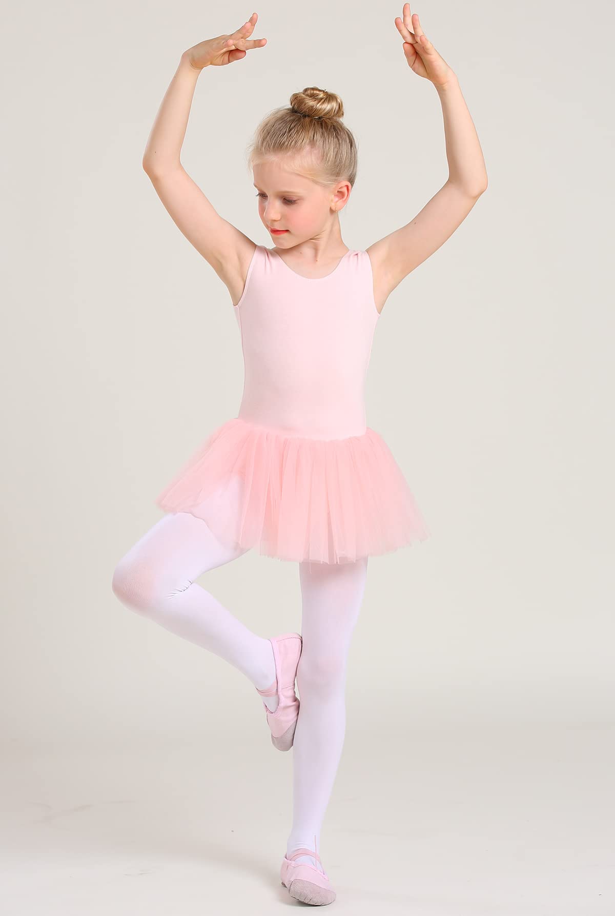 Girls Ballet Leotard with Skirt - Toddler Dance Outfit for Gymnastics & Ballerina Performance | Classic Short Sleeve Leotard Dress for Dance Class, Recital & Ballet Practice