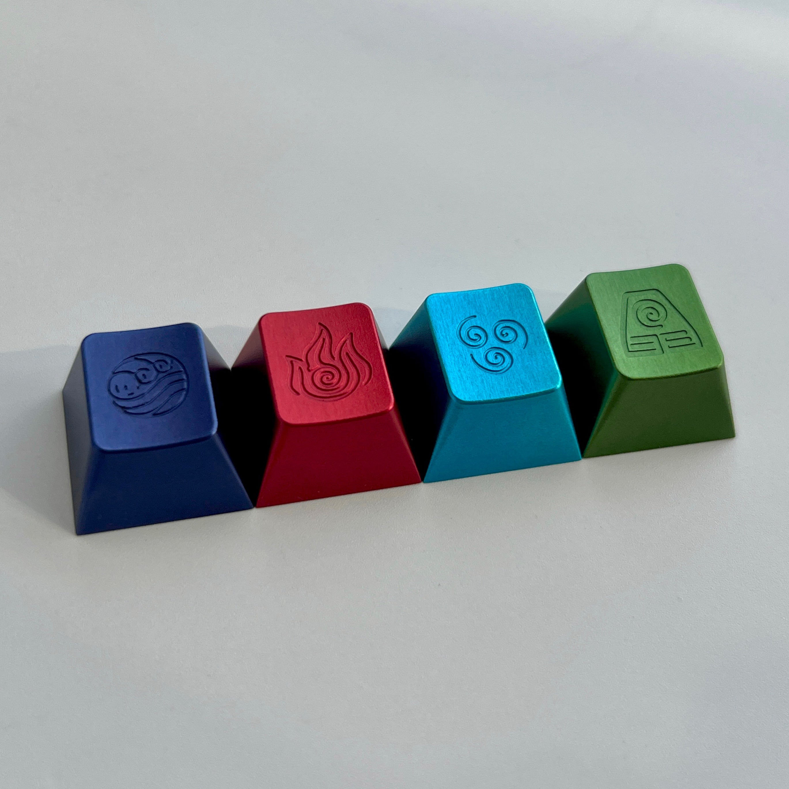 Elemental Personality CNC Aluminum Alloy Keycaps - R4 Height Custom Mechanical Keyboard Keycaps for Gaming & Typing Enthusiasts