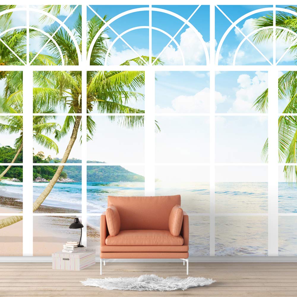 French Window Design Removable Wallpaper - Peel and Stick Wall Murals for Bedroom (66x96 inches) | Easy DIY Home Decor, Accent Wall Covering for Living Room & Nursery
