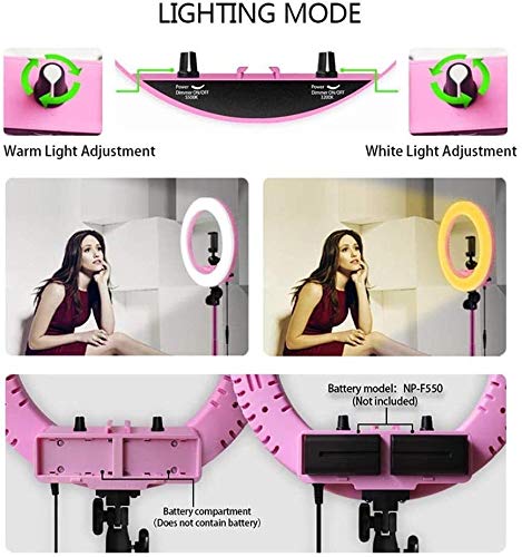 WSMLA 14 Inch Ring Light with Stand - Adjustable LED Selfie Light with Phone Tripod & Holder for Photography, Makeup, YouTube Videos & Live Streaming - Perfect for Content Creators, Beauty Vloggers & TikTokers